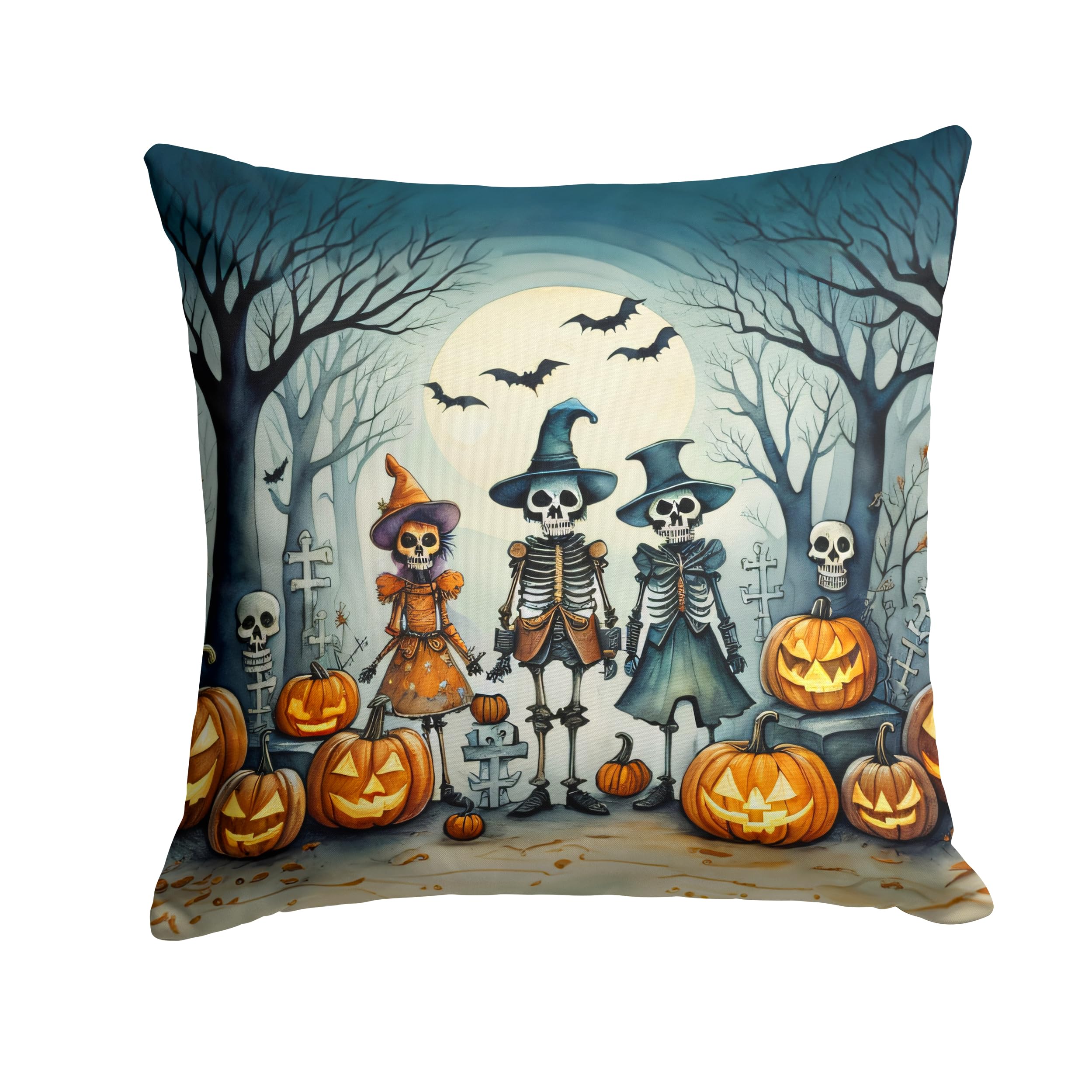 Calacas Skeletons Spooky Halloween Throw Pillow
