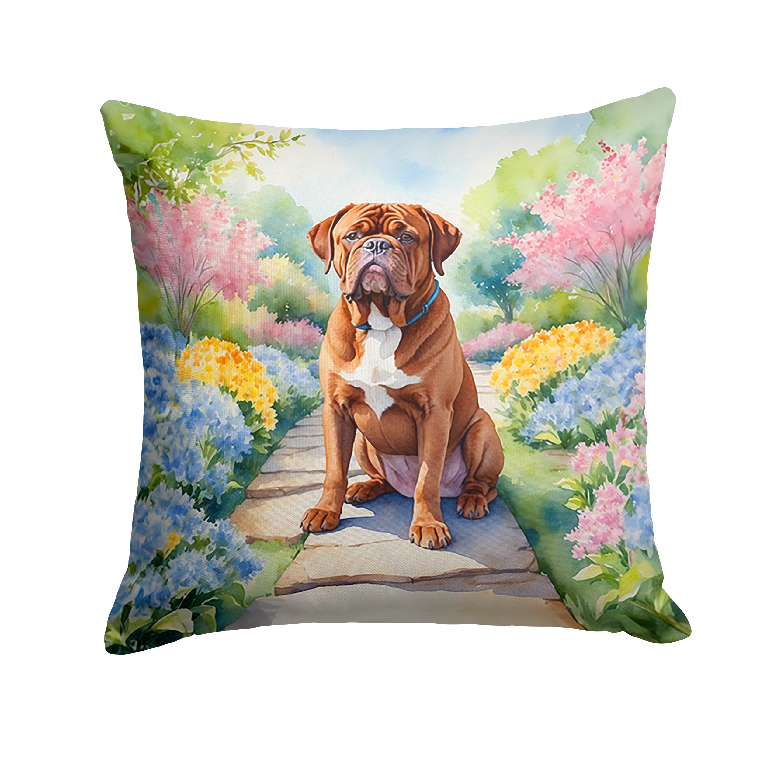 Dogue De Bordeaux Spring Path Throw Pillow