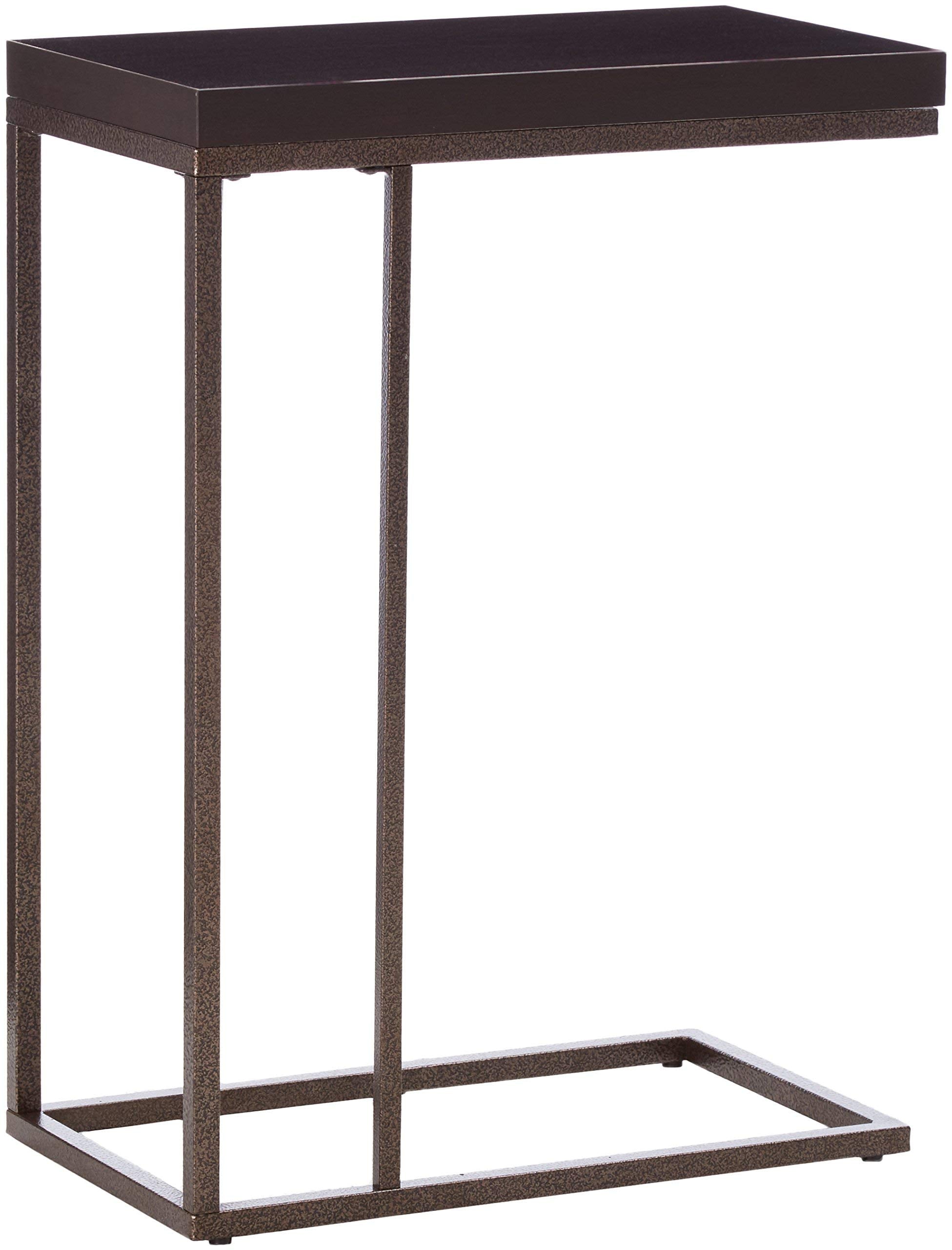 Accent Table, C-Shaped, End, Side, Snack, Living Room, Bedroom, Metal, Laminate, Brown, Contemporary, Modern