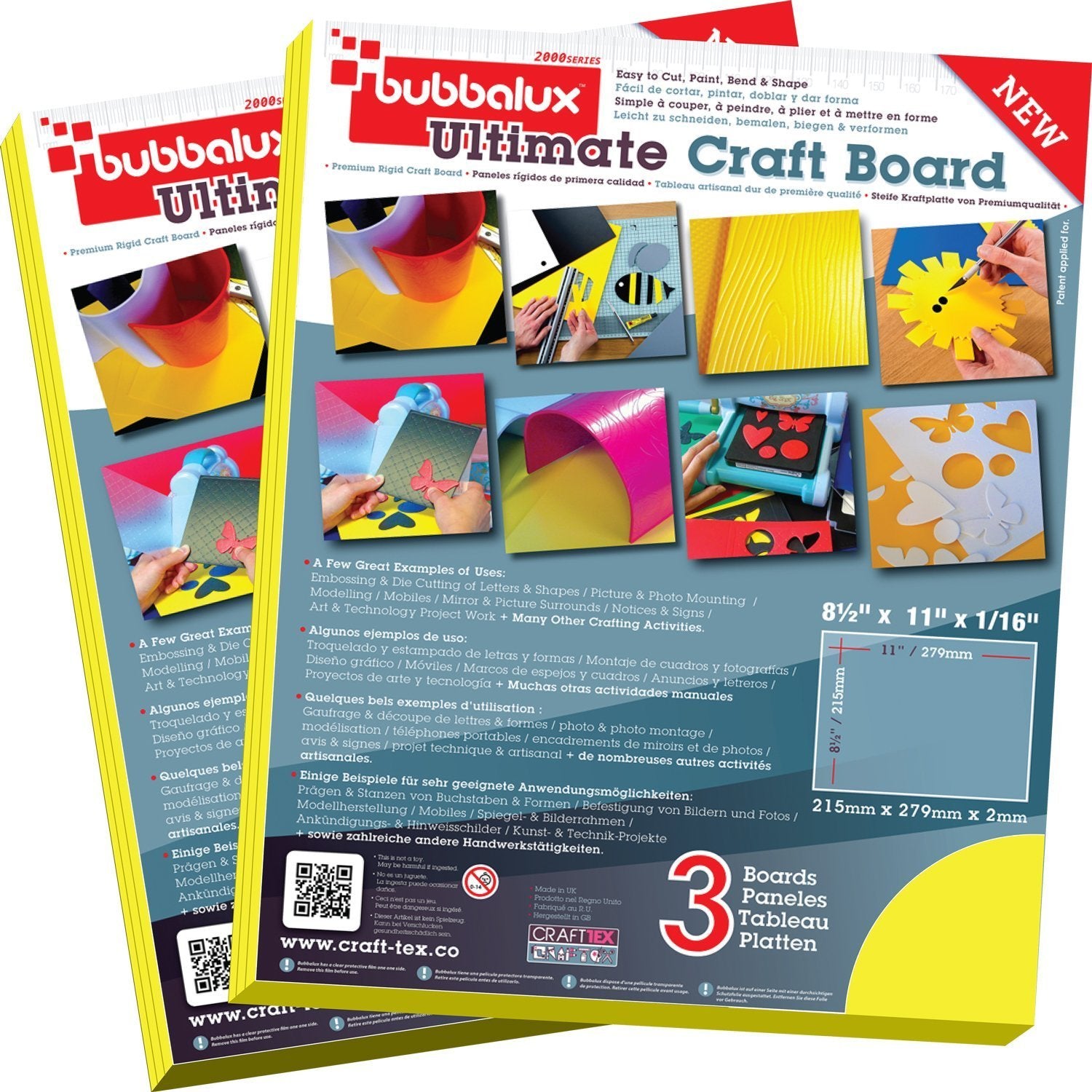 CraftTex Yellow Pack of 6 Bubbalux - Letter Size