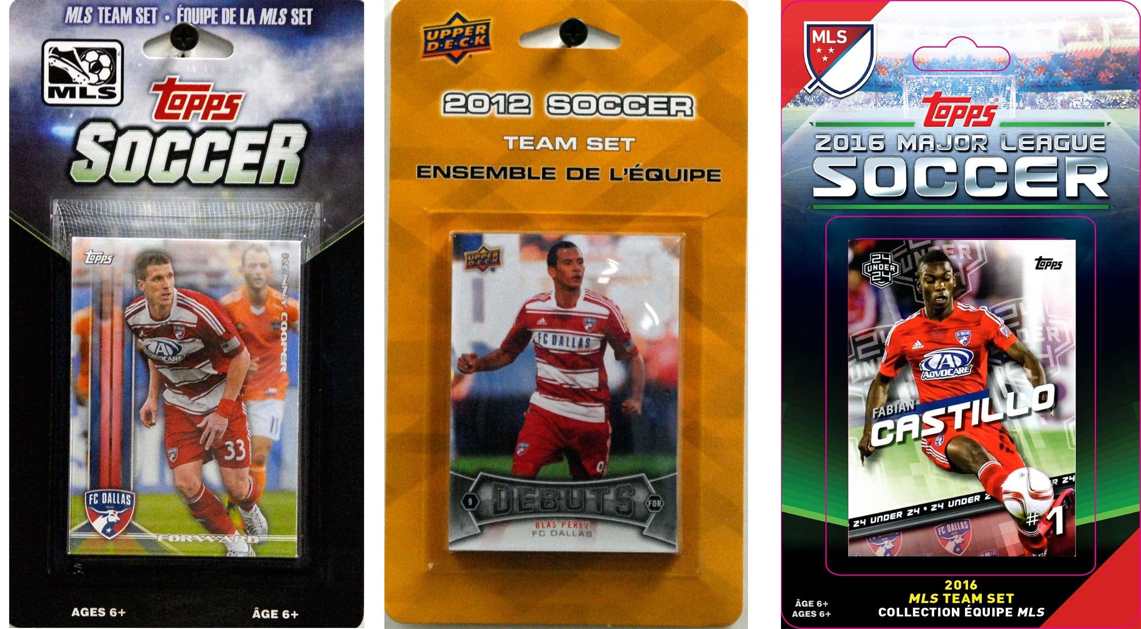 MLS FC Dallas 3 Different Licensed Trading Card Team Sets