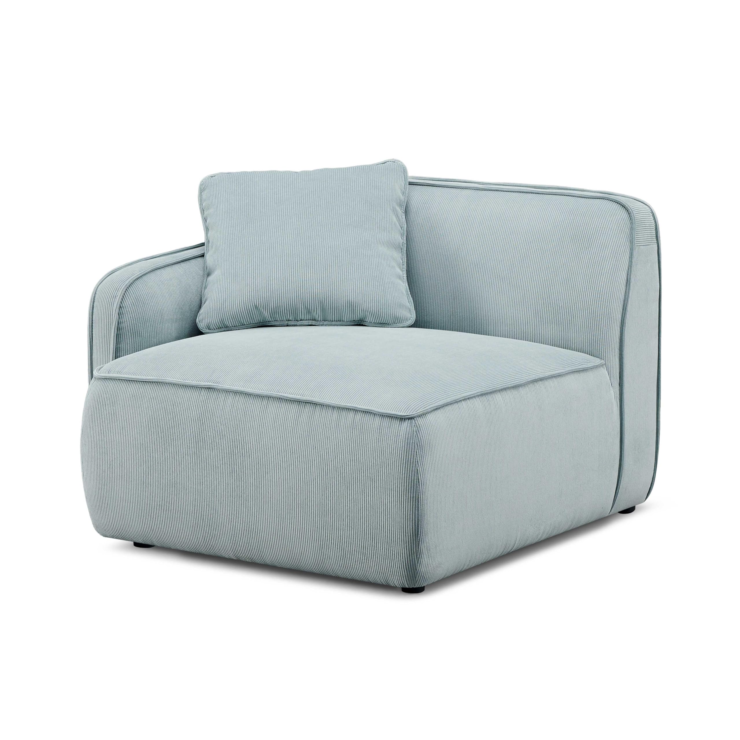 Travie Sea Foam Performance Corduroy Velvet RAF Corner Chair