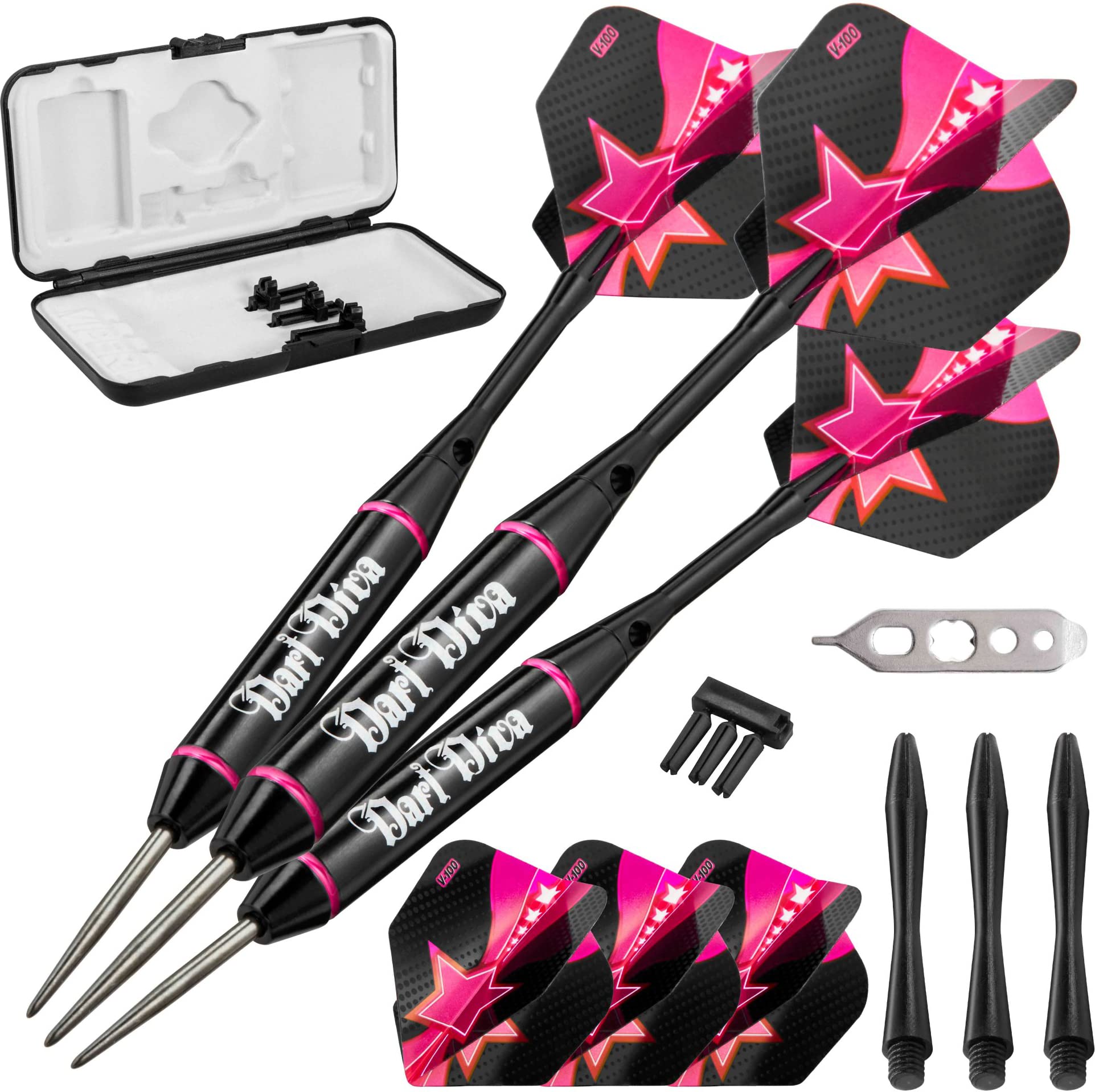 Viper Vanity Steel Tip Darts With Storage/Travel Case: Dart Diva, 22 Grams
