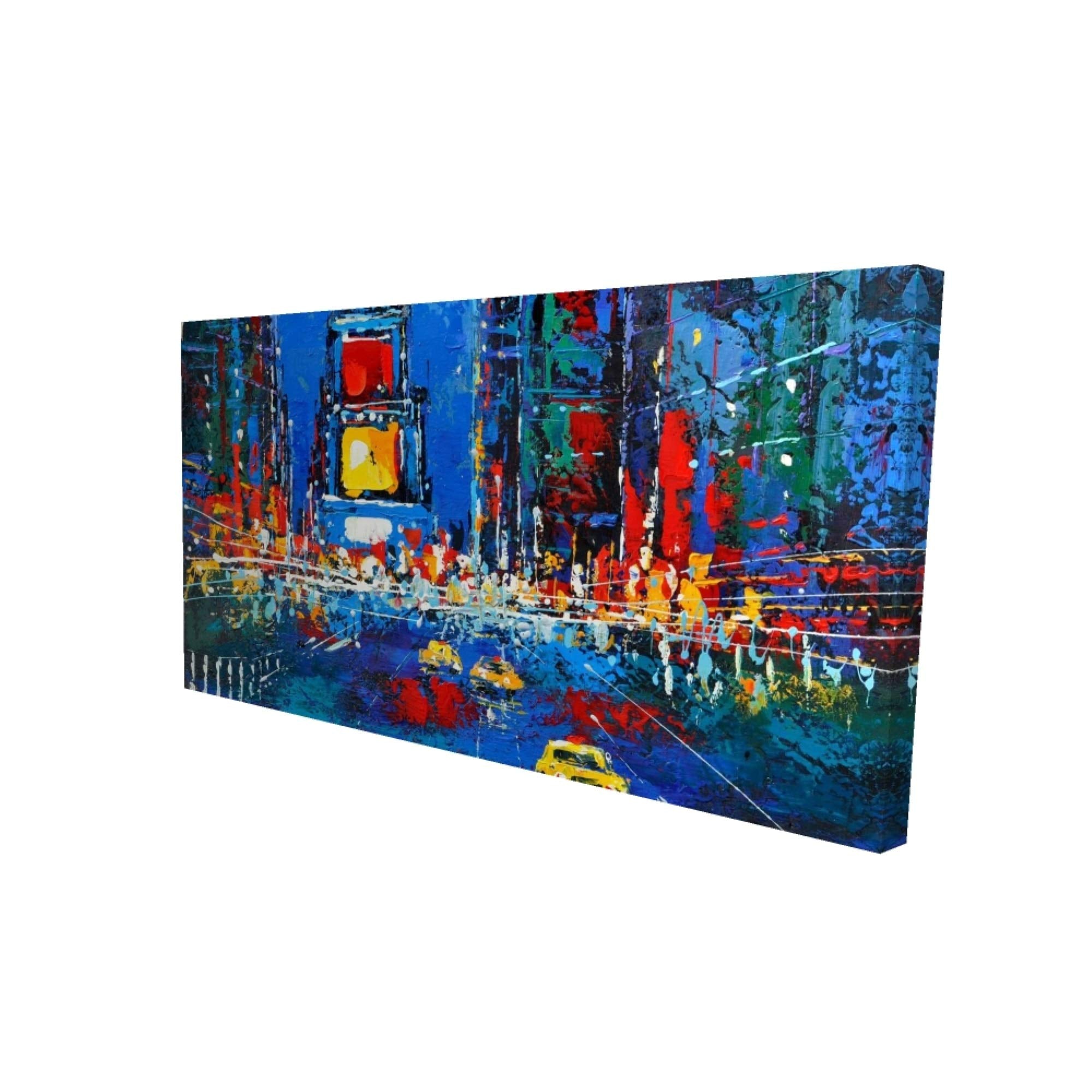 COLORFUL AND ABSTRACT TIMES SQUARE BY NIGHT - Print on canvas by Begin Edition