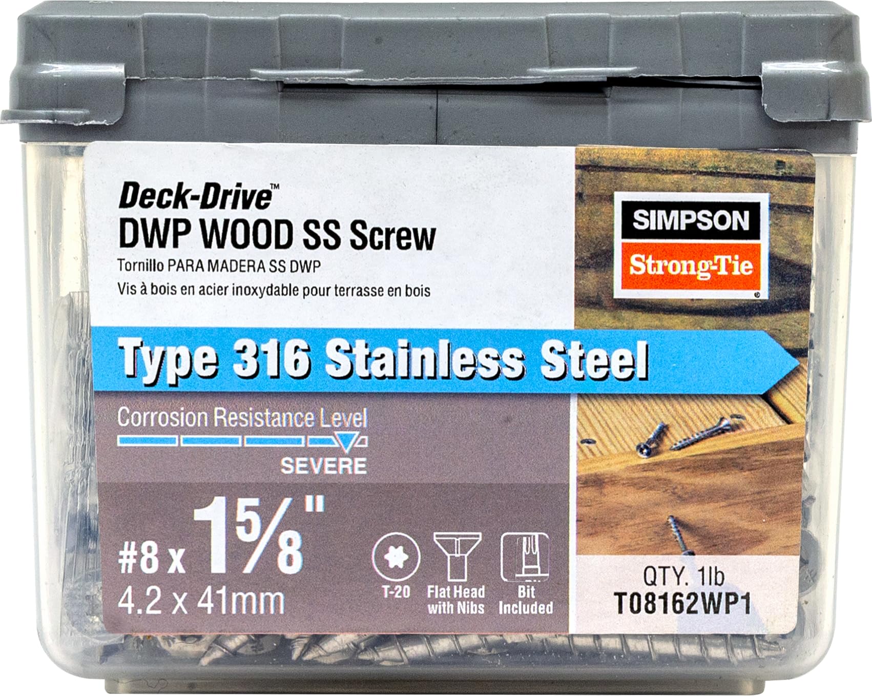 DECK SCREW #8X1-5/8 (Pack of 1)