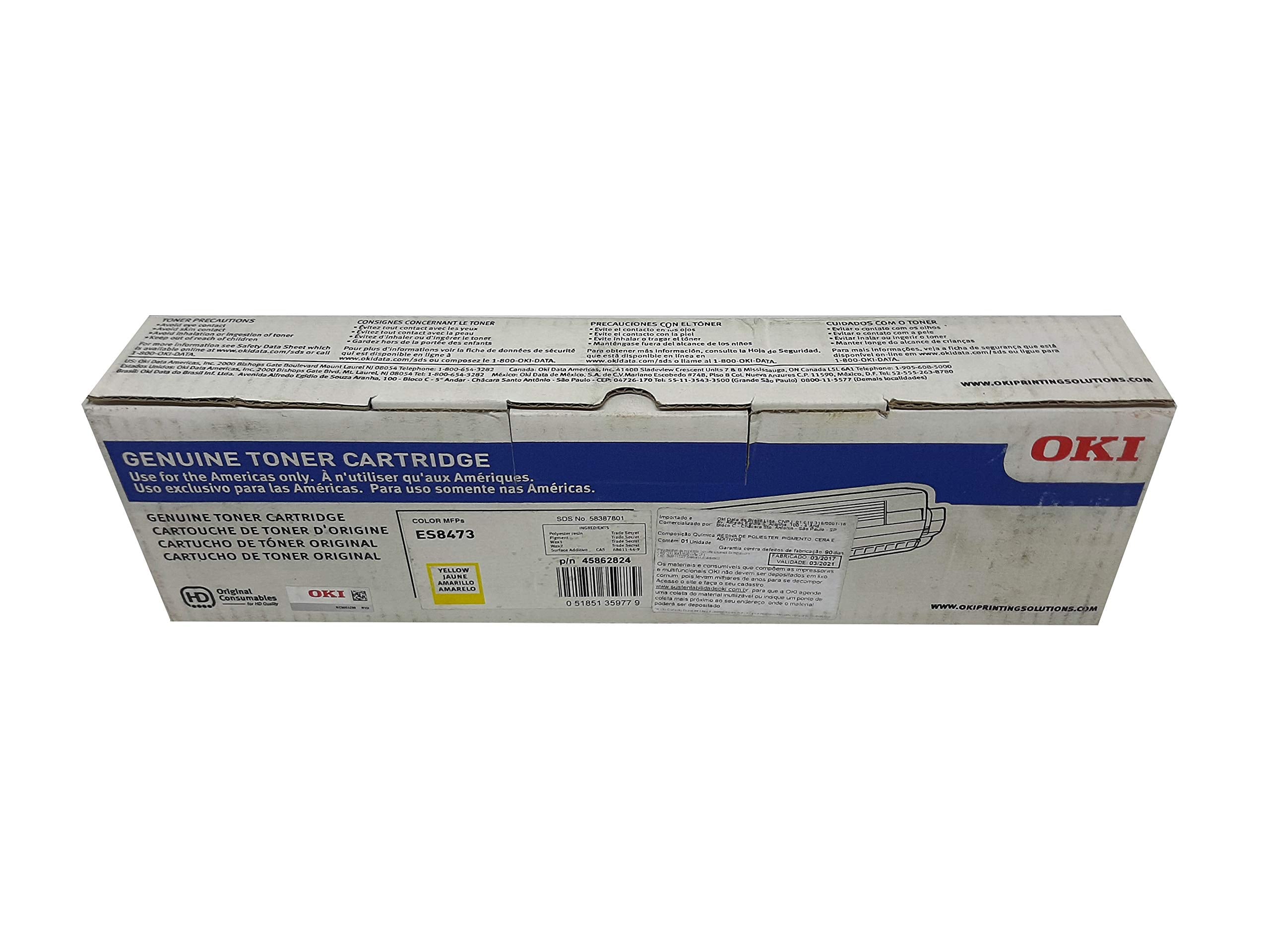 OKIDATA ES8473 1-SD YLD YELLOW TONER, 8,800 yield
