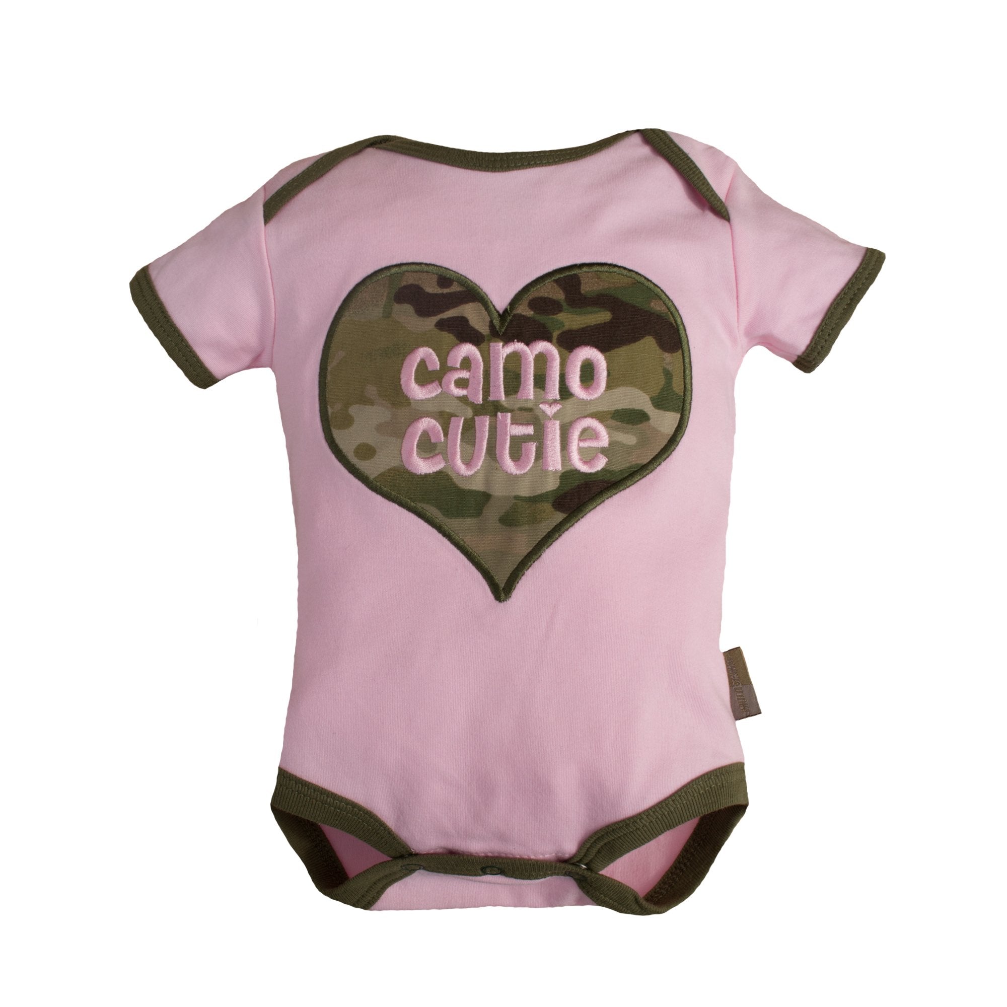 CAMO CUTIE MULTICAM HEART INFANT ONESIE
