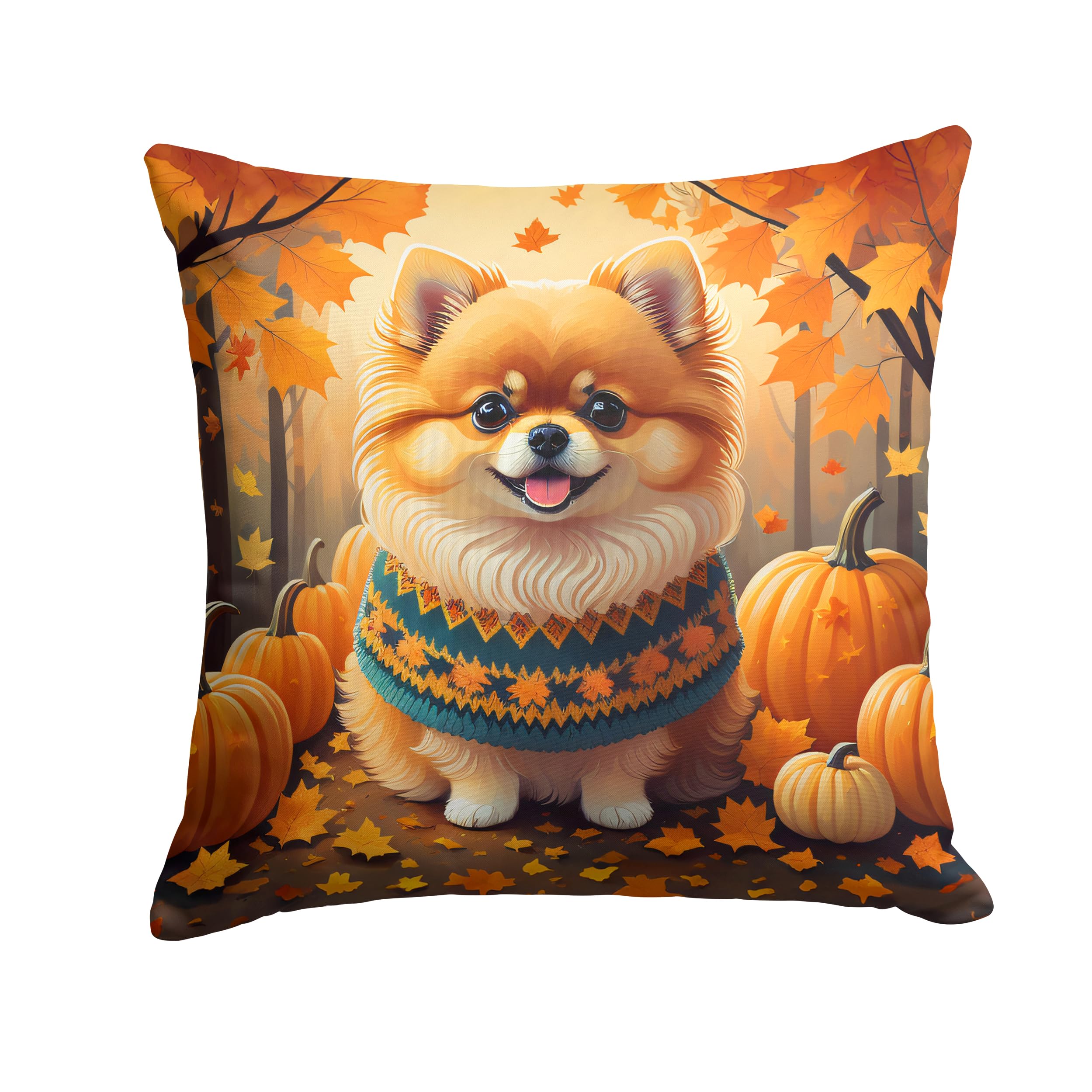 Pomeranian Fall Throw Pillow
