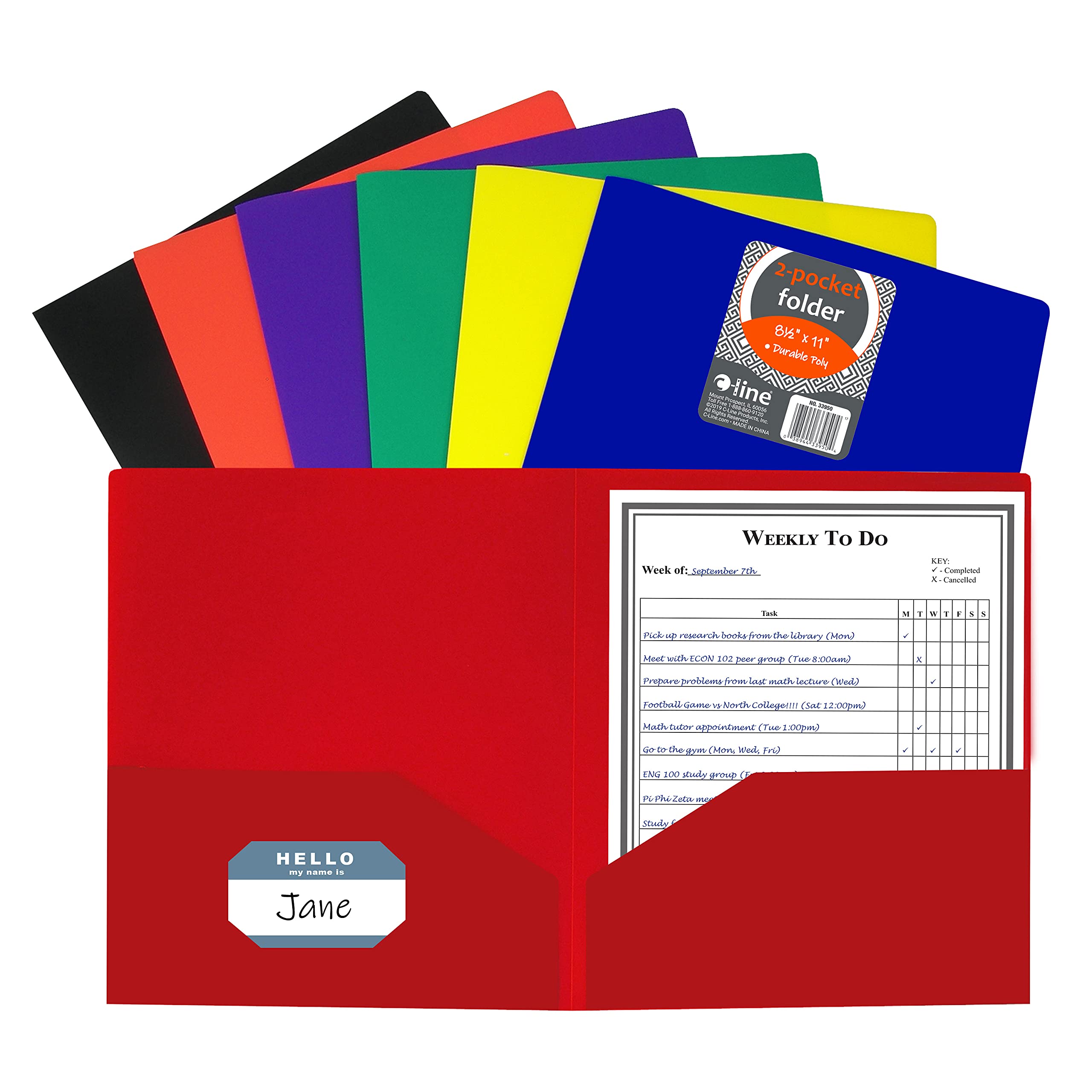 C-Line Two Pocket Poly Portfolios Folder, Pack of 36