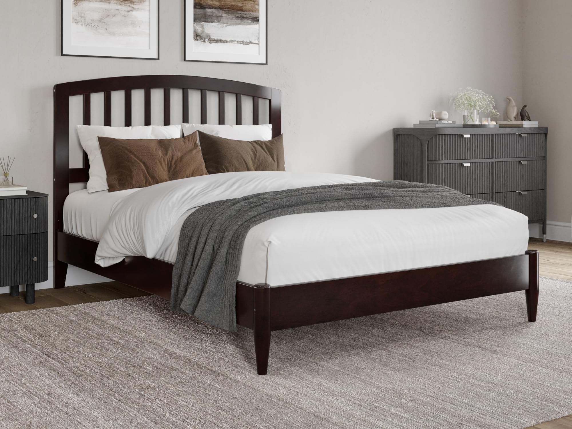 Quincy Full Solid Wood Low Profile Platform Bed in Espresso