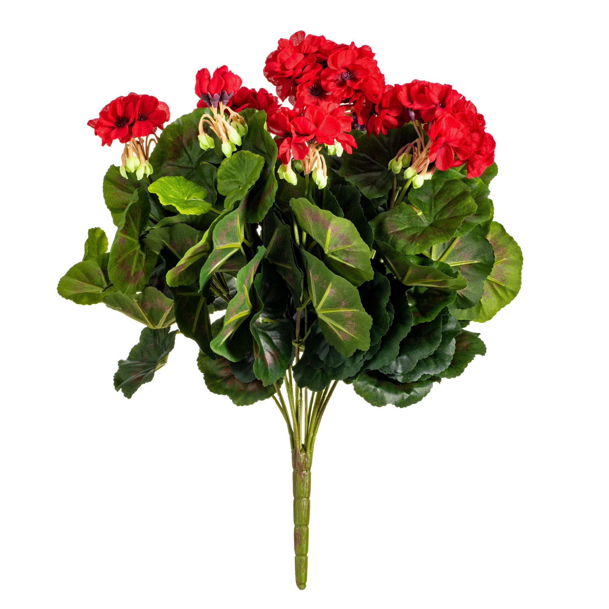 Casafoyer  17.5” Artificial Red Geranium Bush. - (Pack Of 2)