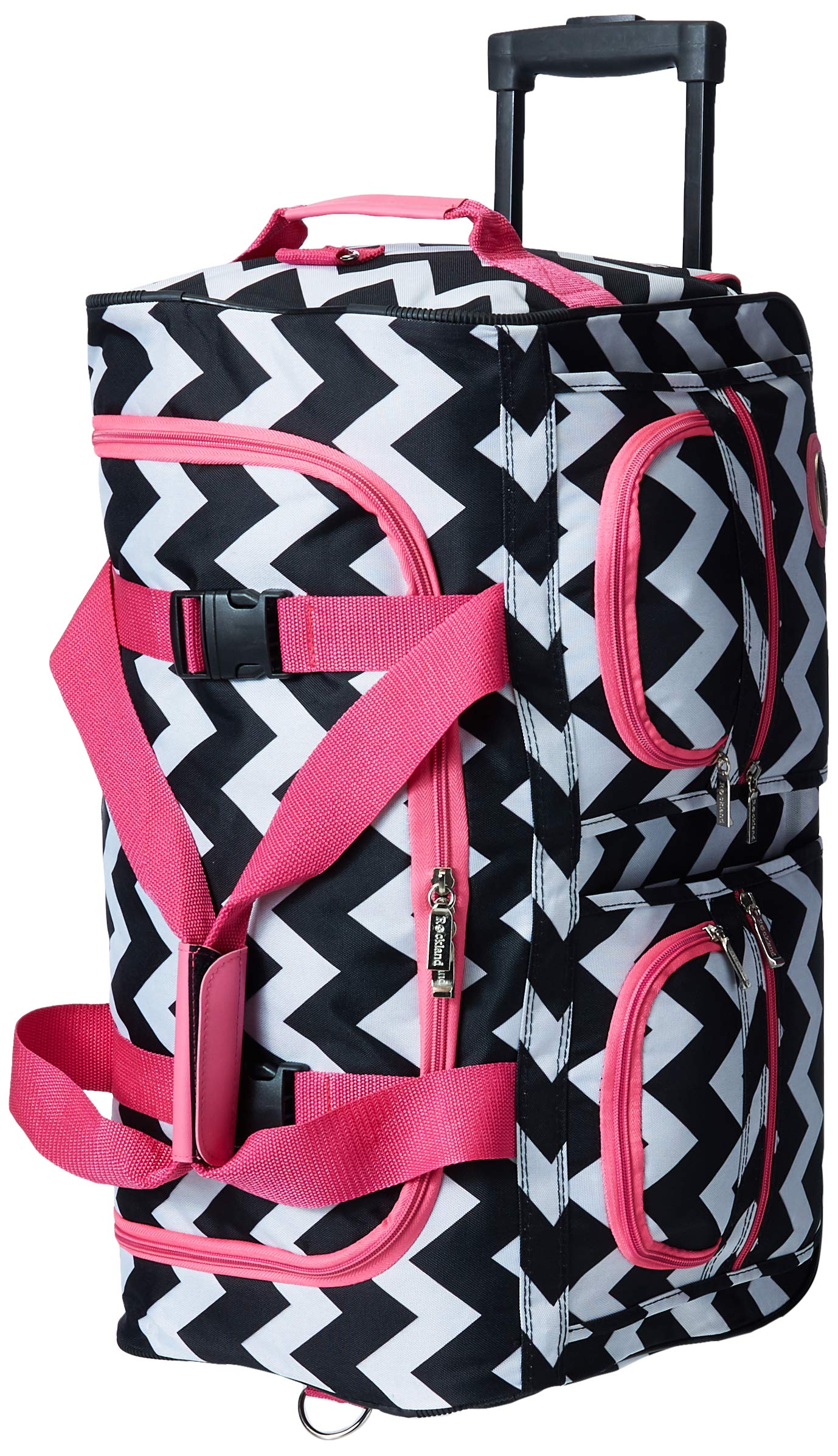 22 Inch  ROLLING DUFFLE BAG - PINKCHEVRON