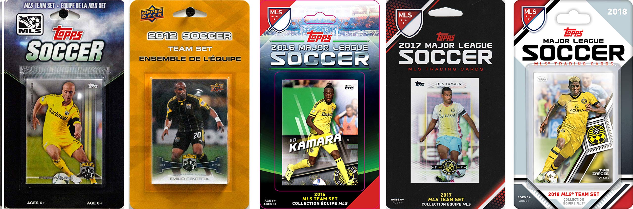MLS Columbus Crew 5 Different Licensed Trading Card Team Sets