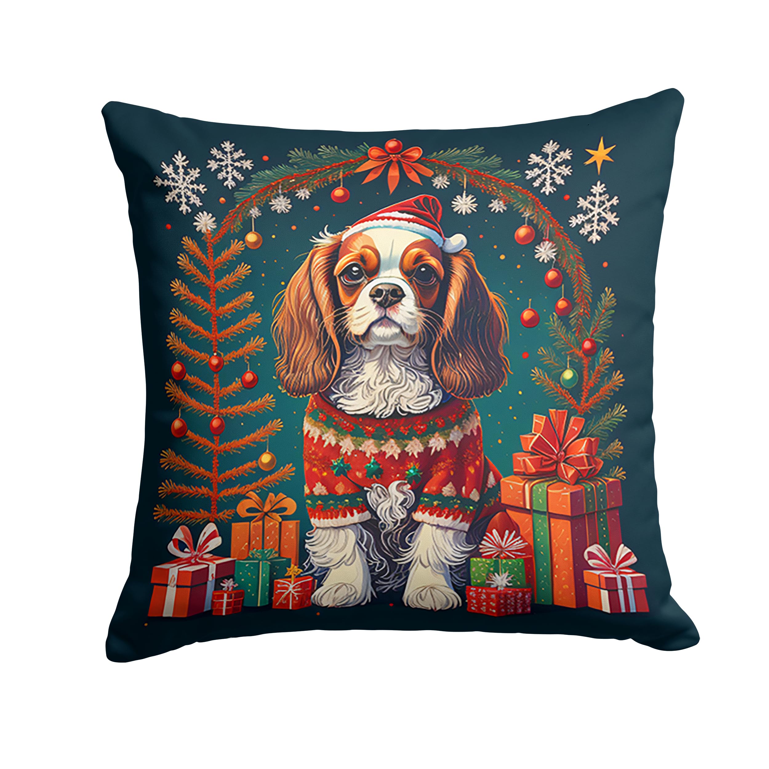 Cavalier King Charles Spaniel Christmas Throw Pillow