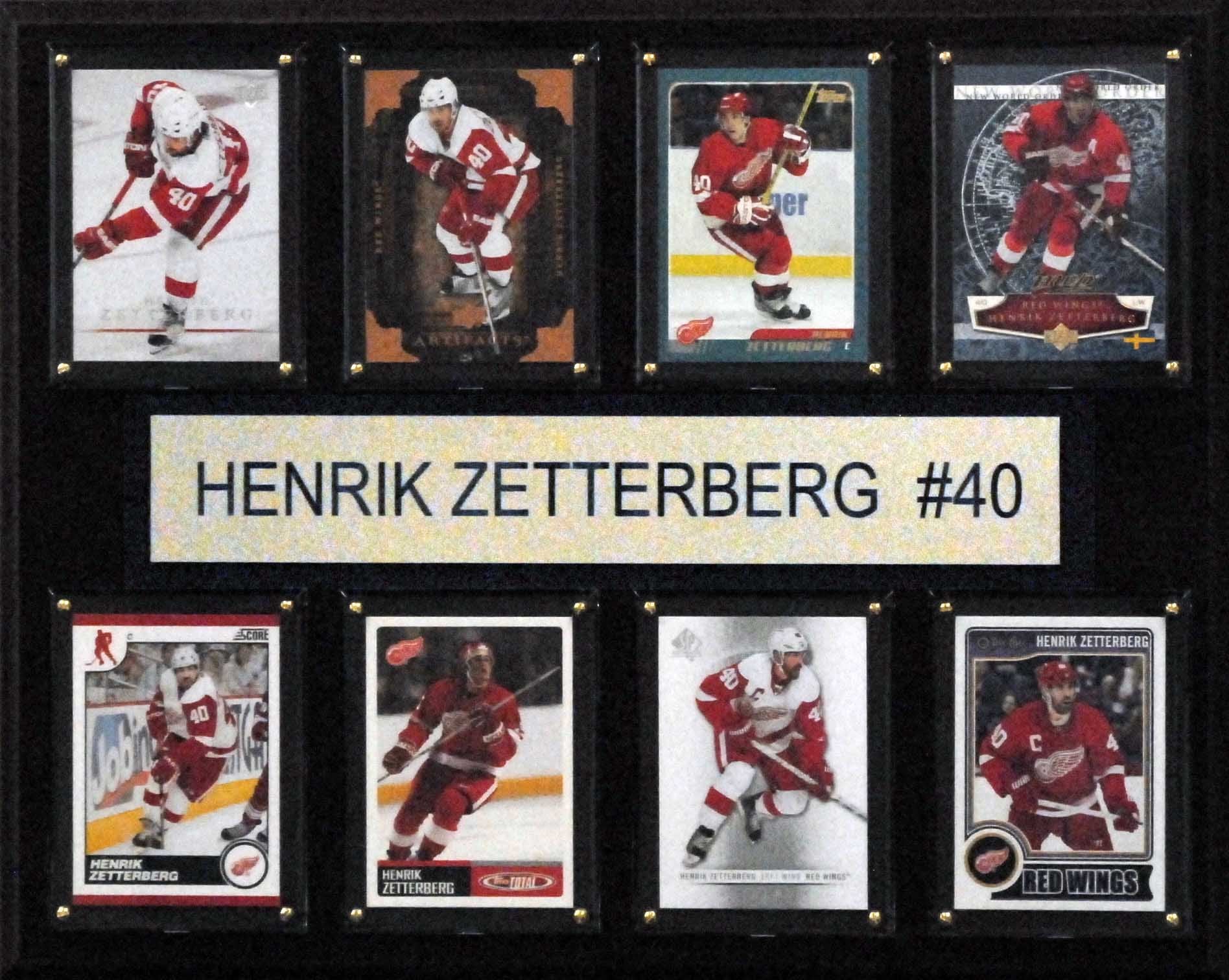NHL 12x15″ Henrik Zetterberg Detroit Red Wings 8-Card Plaque