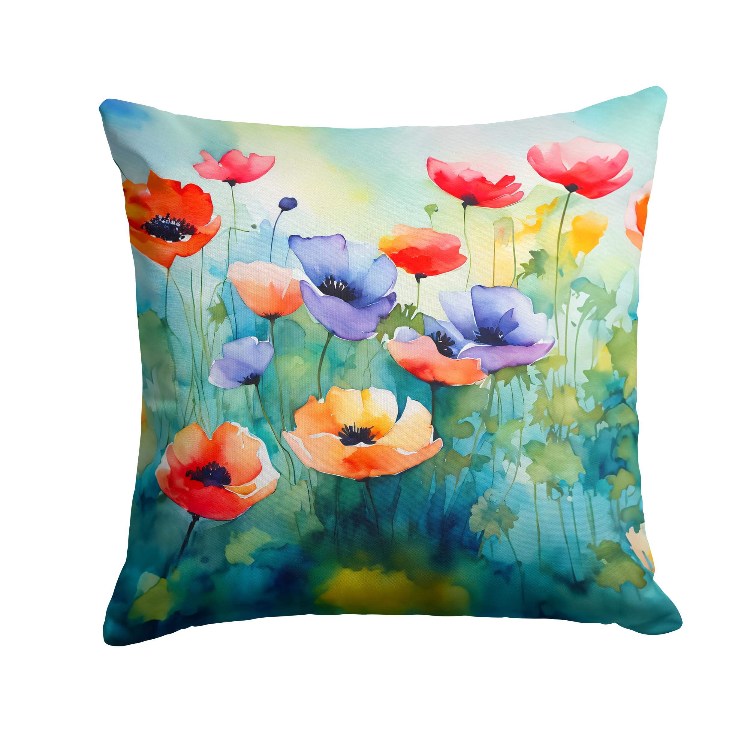 Anemones in Watercolor Throw Pillow