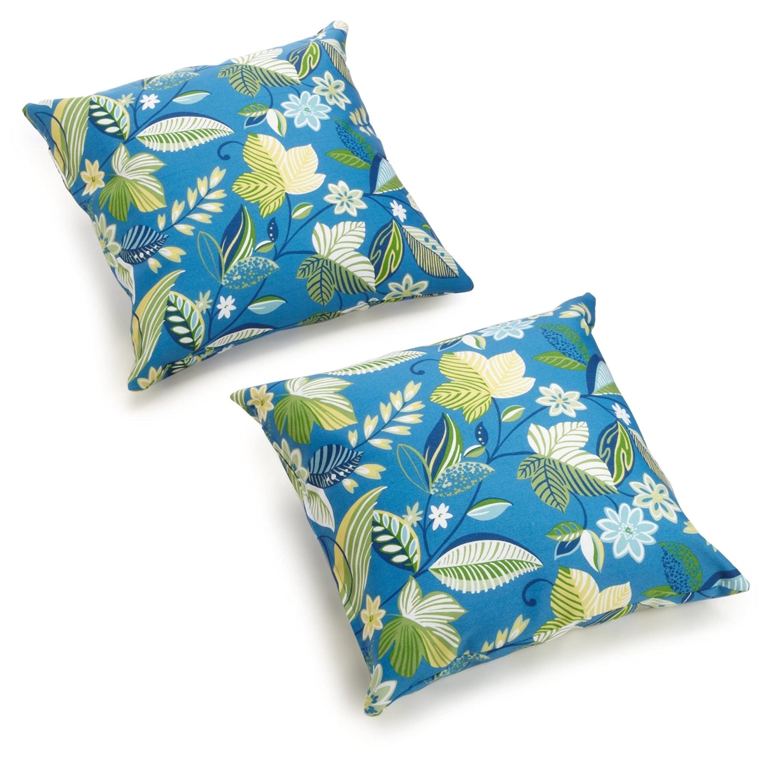 Blazing Needles 17-inch Outdoor Knife Edge Throw Pillows (Set of 2) - Skyworks Caribbean