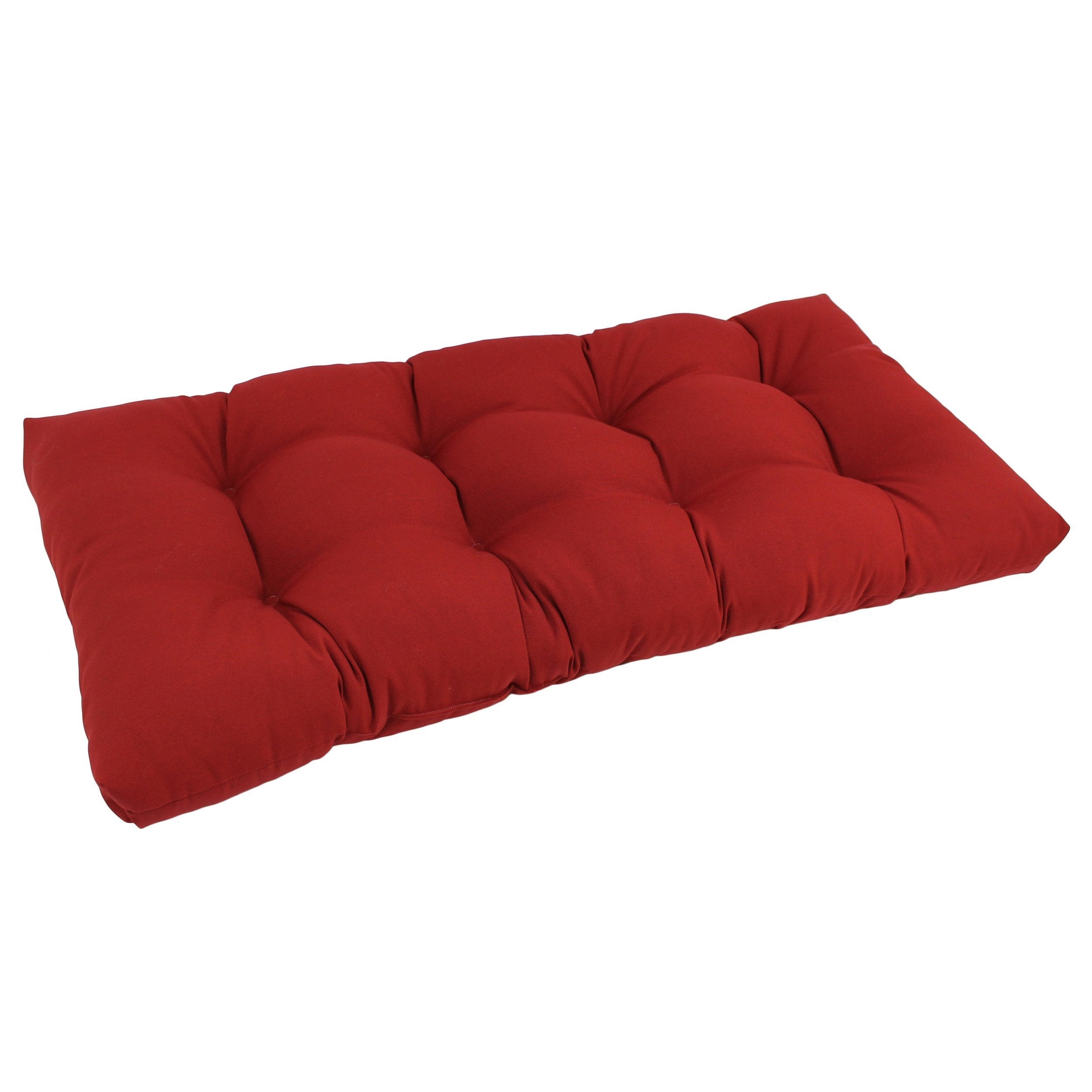 42-inch by 19-inch Squared Twill Tufted Loveseat Cushion - Ruby Red