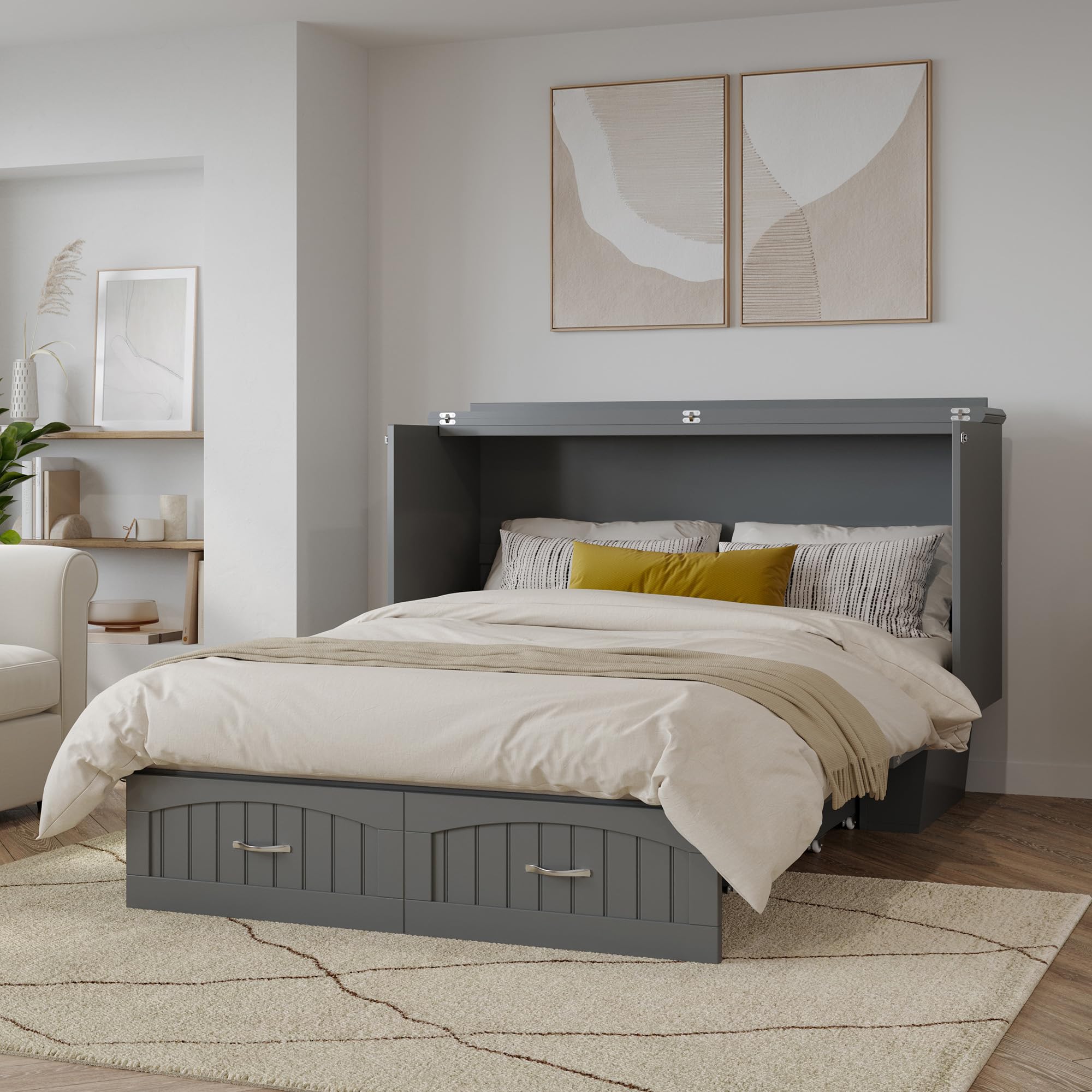 Sydney Queen Murphy Bed Chest in Grey