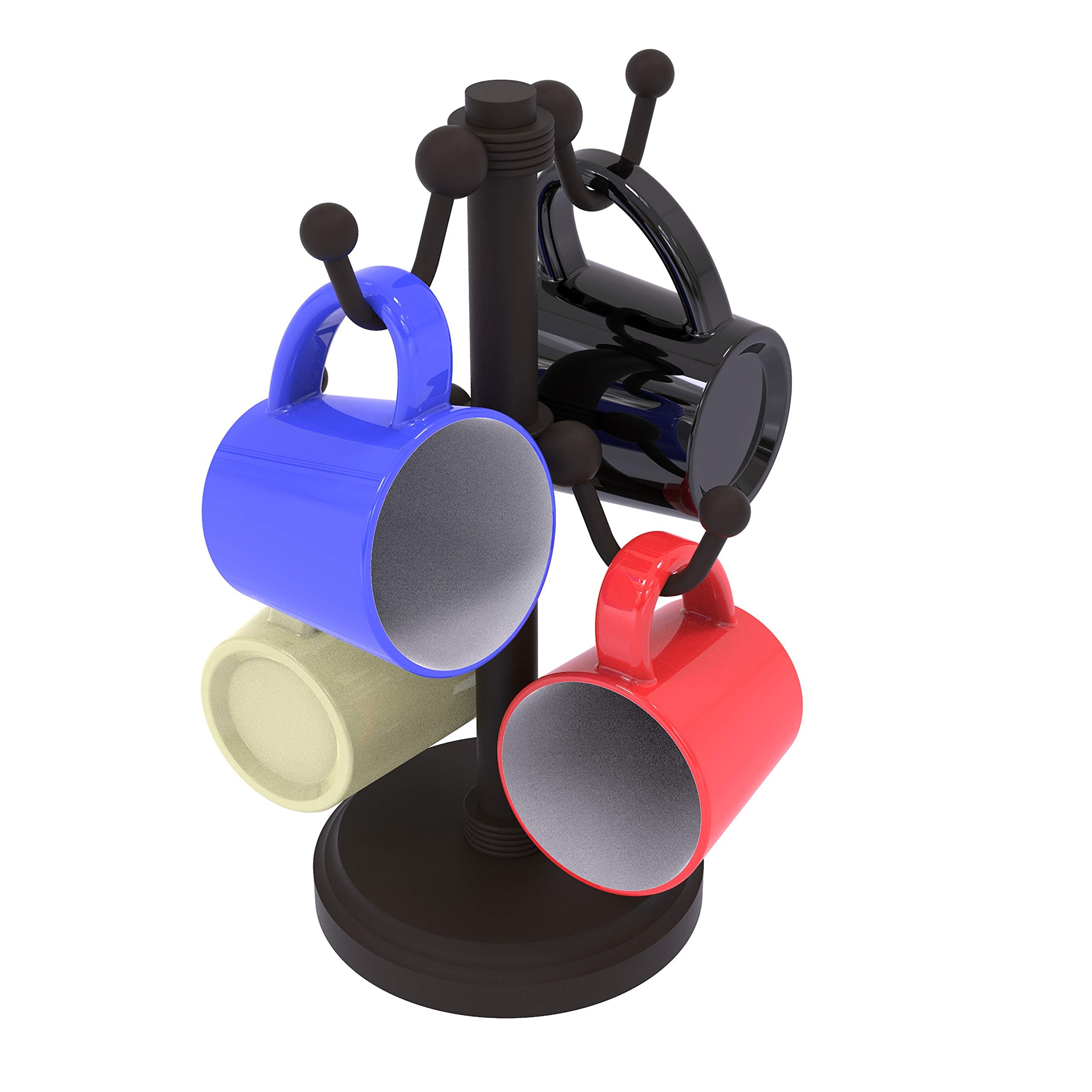 Countertop 4 Coffee Mug Holder with Groovy Detail - Oil Rubbed Bronze