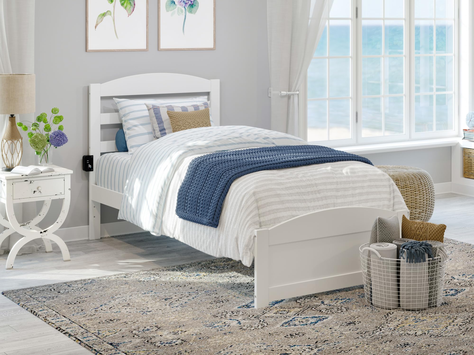 Warren Twin Bed with Footboard in White