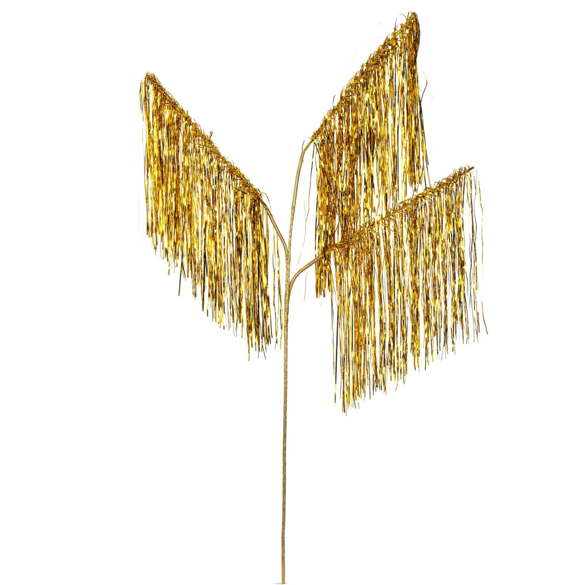 Casafoyer 36” Gold Tinsel Icicle 3-Tip Spray 3Pk - (Pack Of 2)