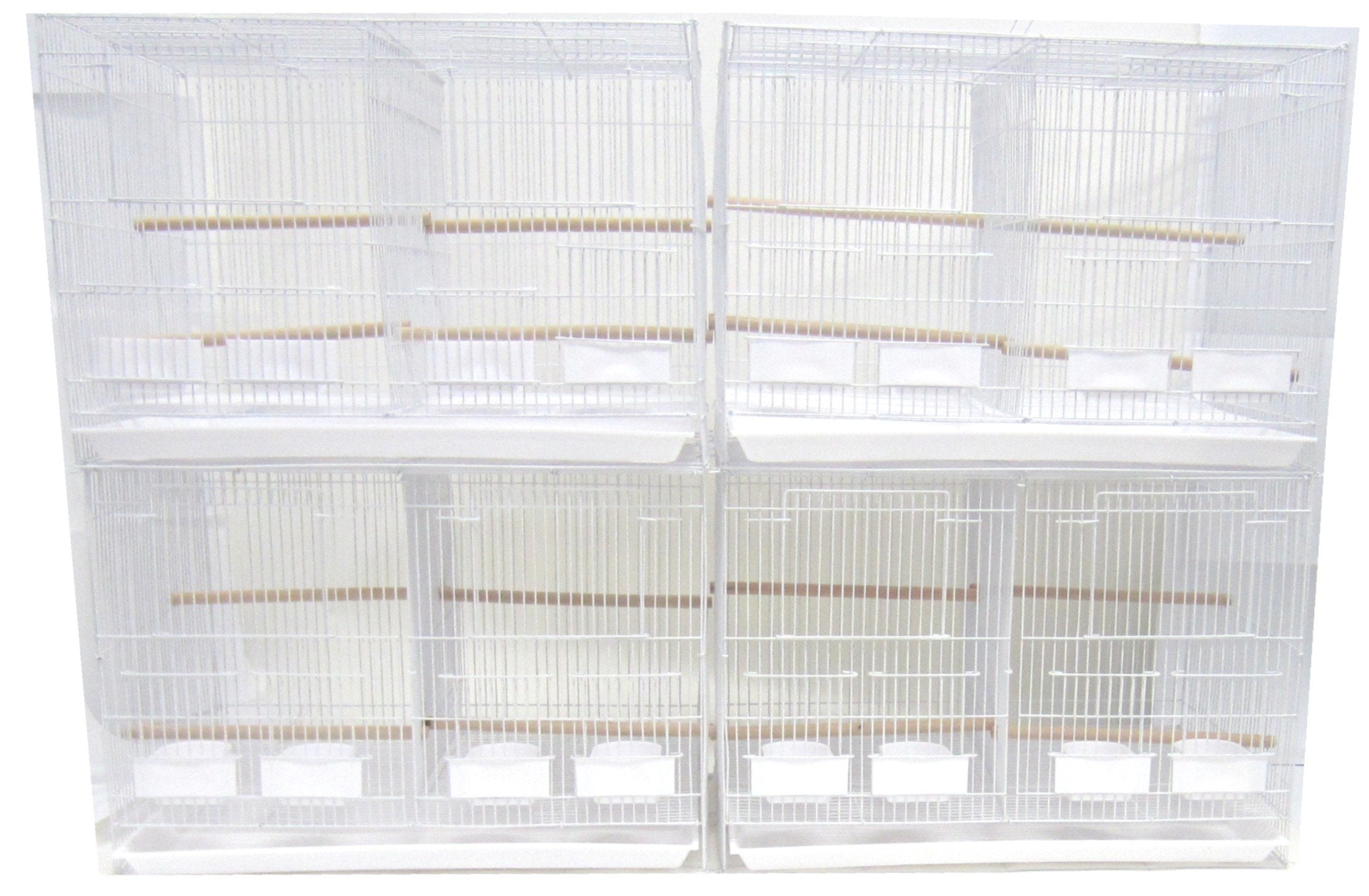 Lot of 4 Medium Breeding Cages with Divider, White