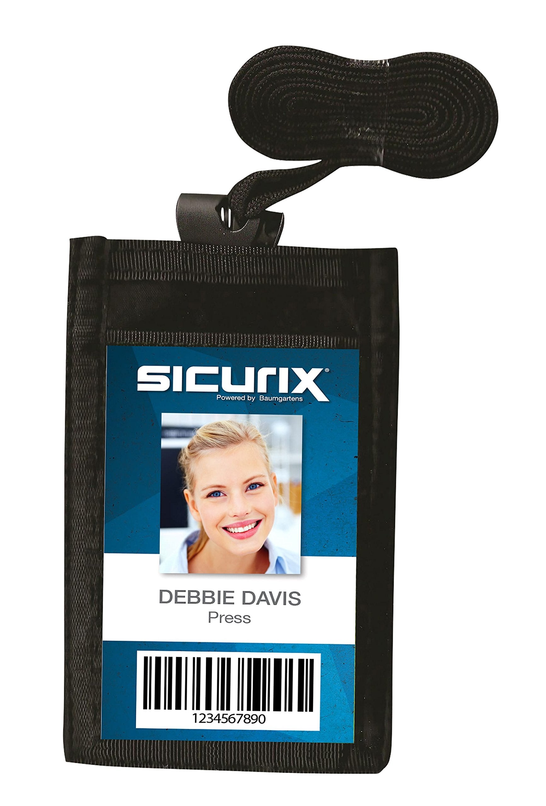 SICURIX Sicurix Id Neck Pouch, Vertical, 3 X 4 3/4, Black