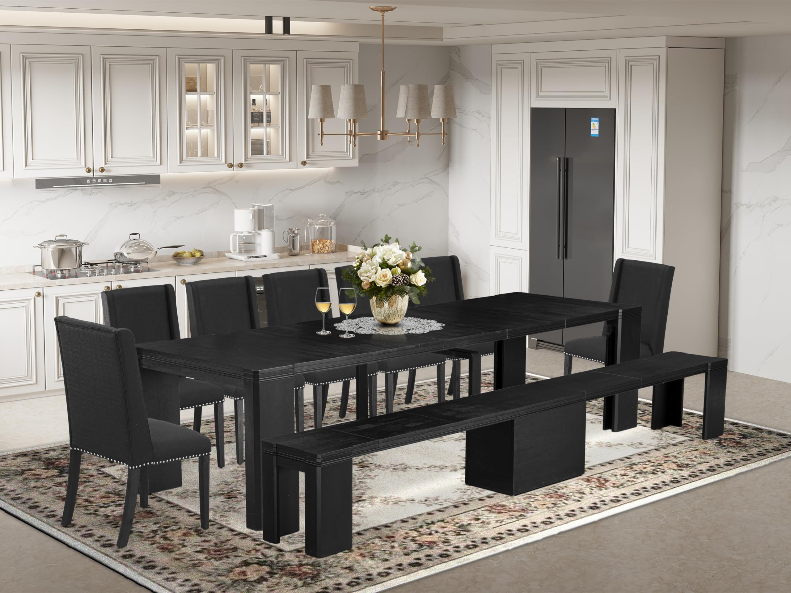 9-piece Dining Room Table Set a Rectangular Kitchen Table