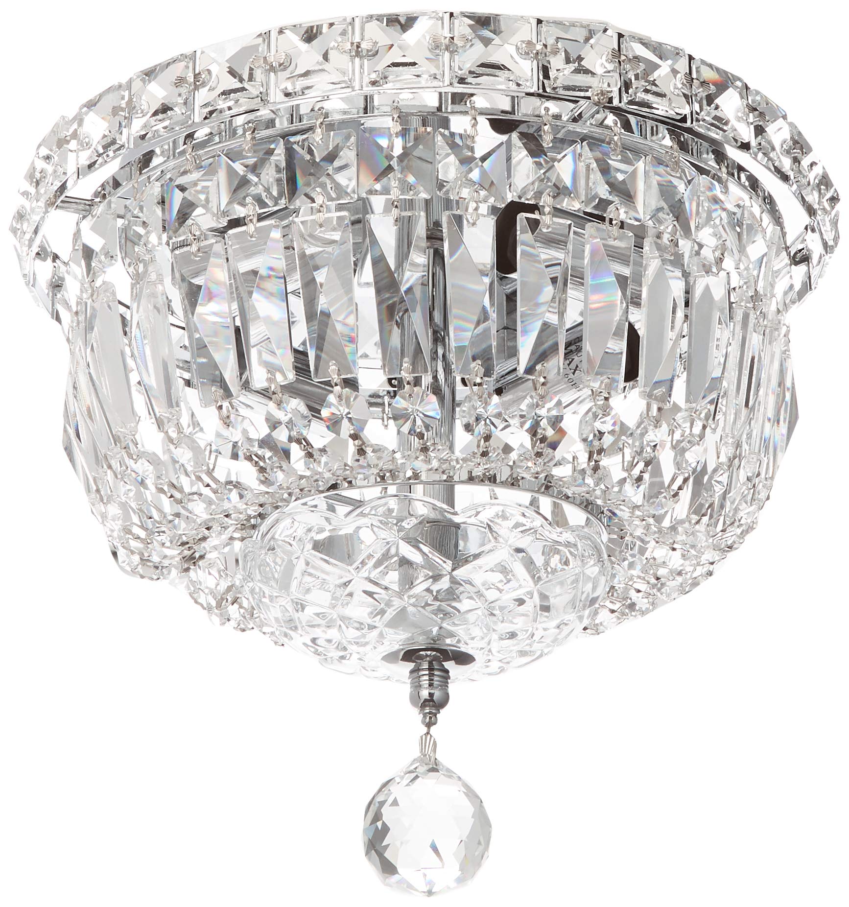 Tranquil 4 light Chrome Flush Mount Clear Royal Cut Crystal
