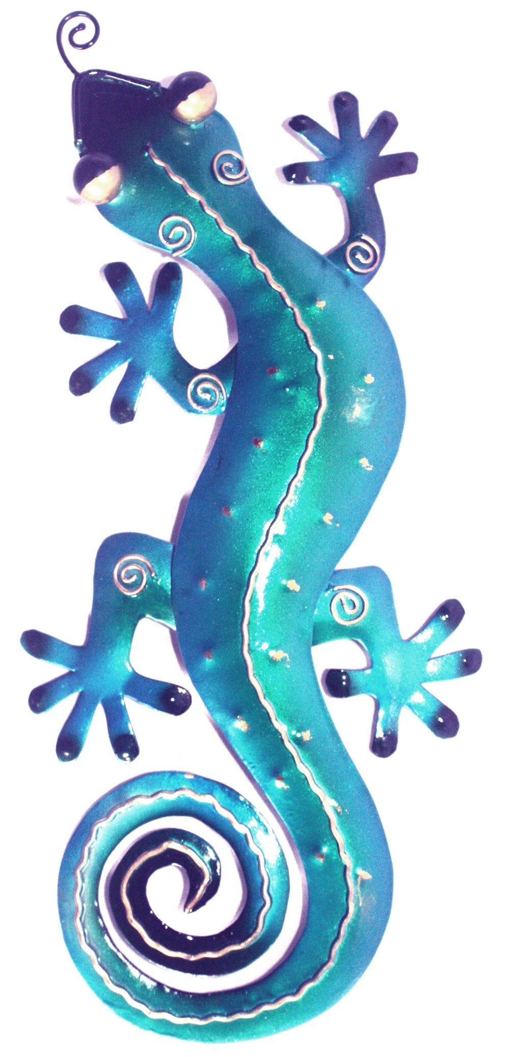 D-ART COLLECTION, INC Iron Blue Gecko Wall Dcor Small
