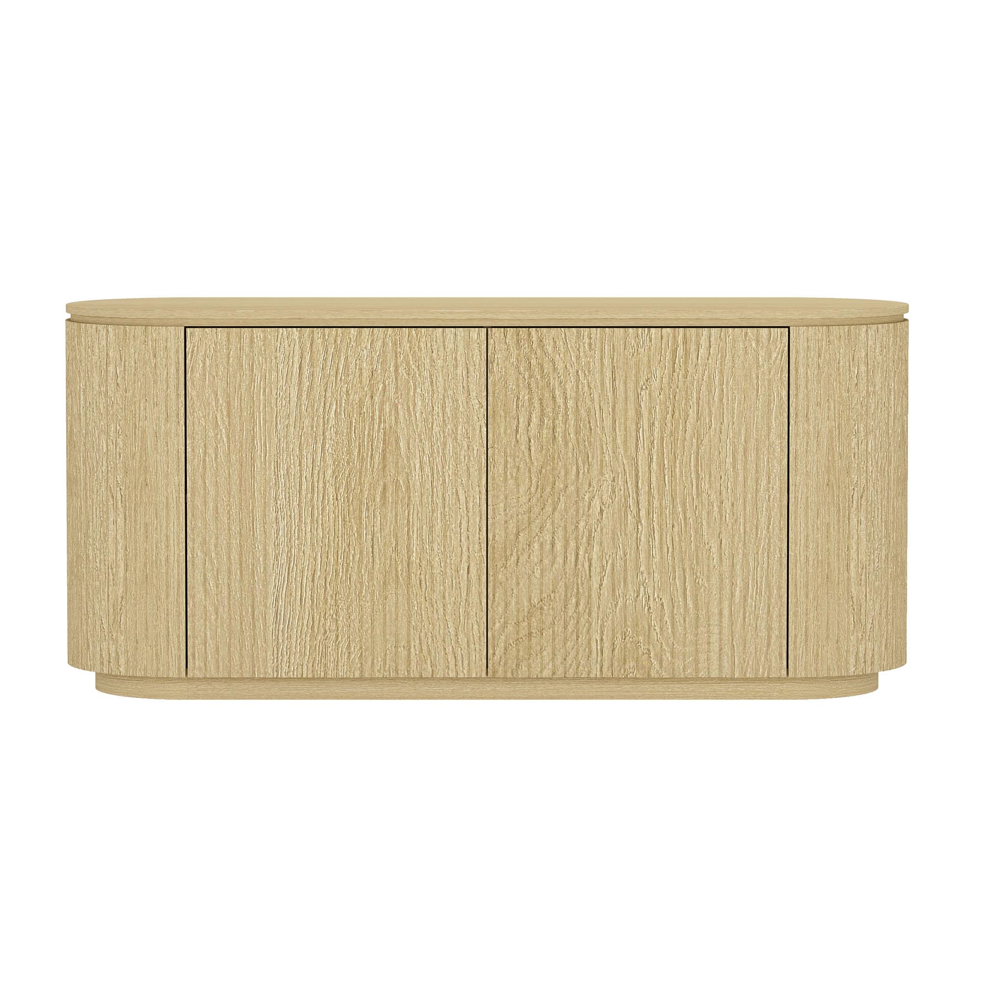 Manhattan Comfort Olivia 60 Sideboard with 4 Adjustable Shelves in Natural Oak