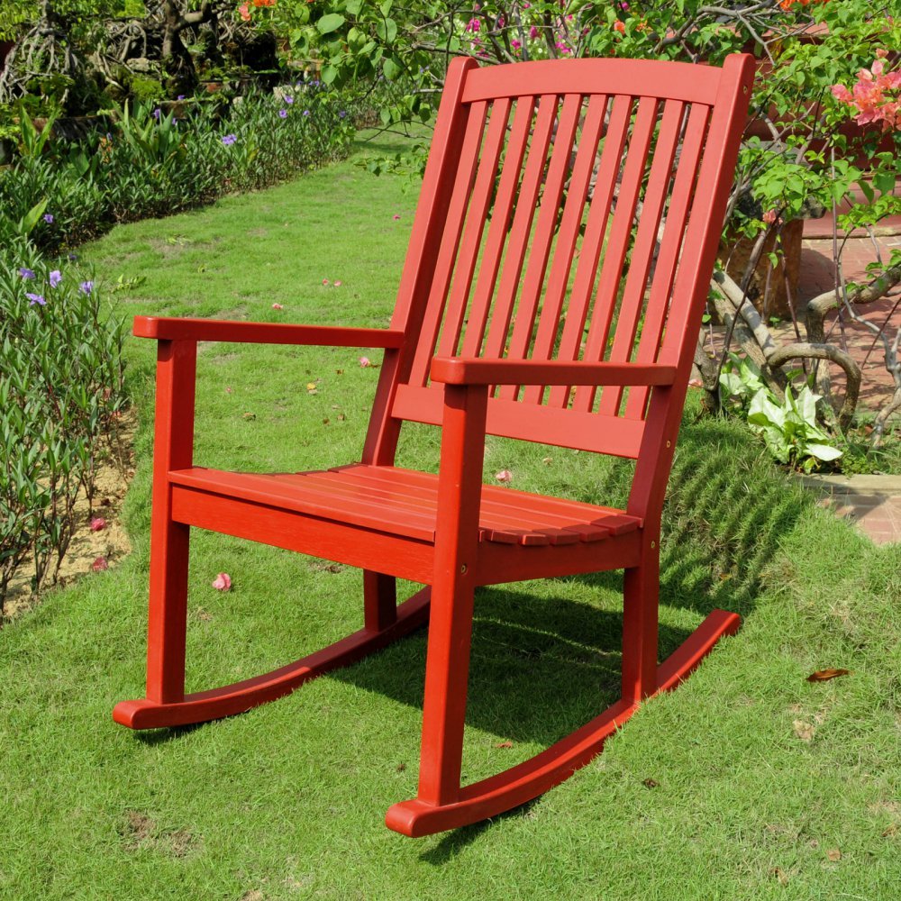 Royal Fiji Acacia Large Rocking Chair - Barn Red