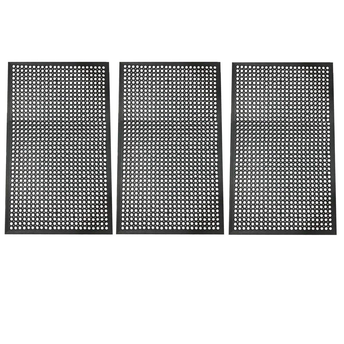3 x 5 Foot Industrial Rubber Floor Mat - 3 Pack