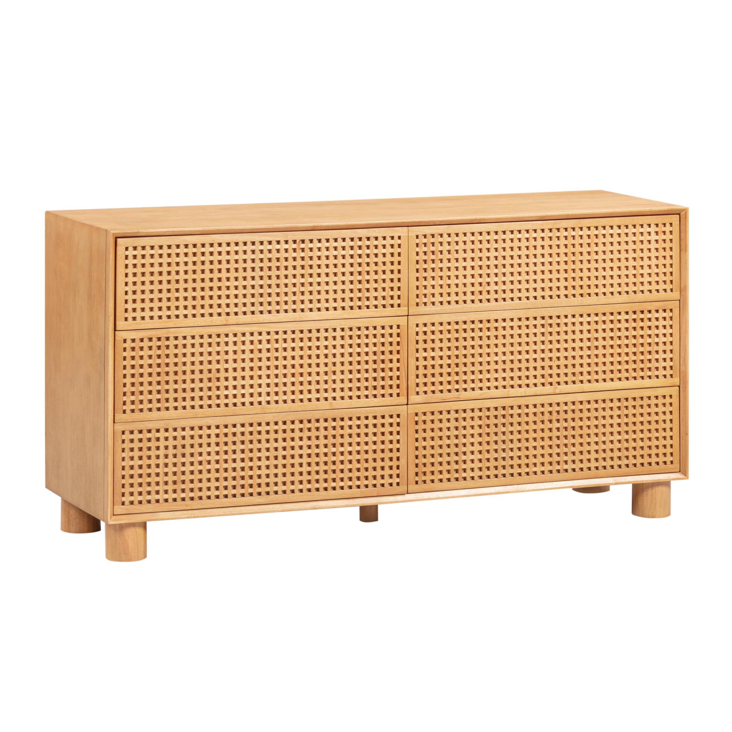 Miles 62 Natural Wood 6-Drawer Dresser