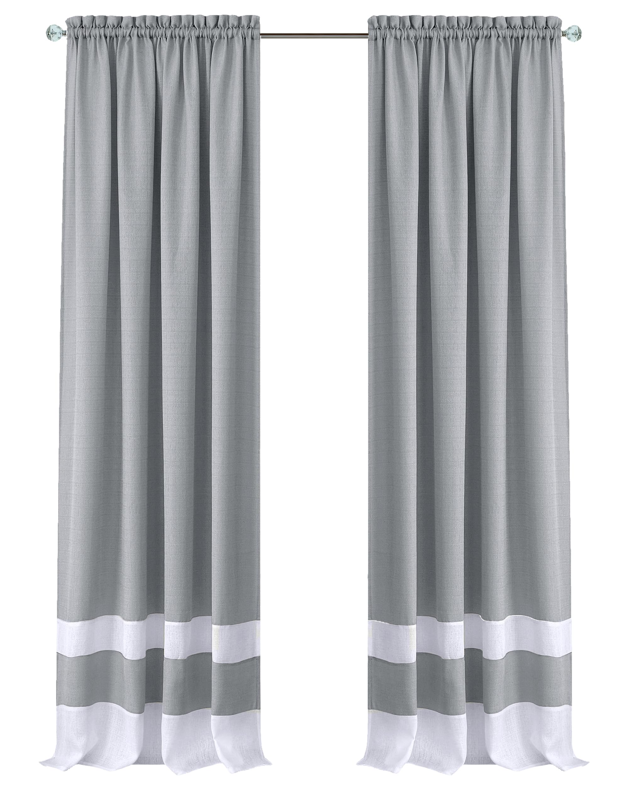 Darcy Rod Pocket Window Curtain Panel - 52x84 - Grey/White