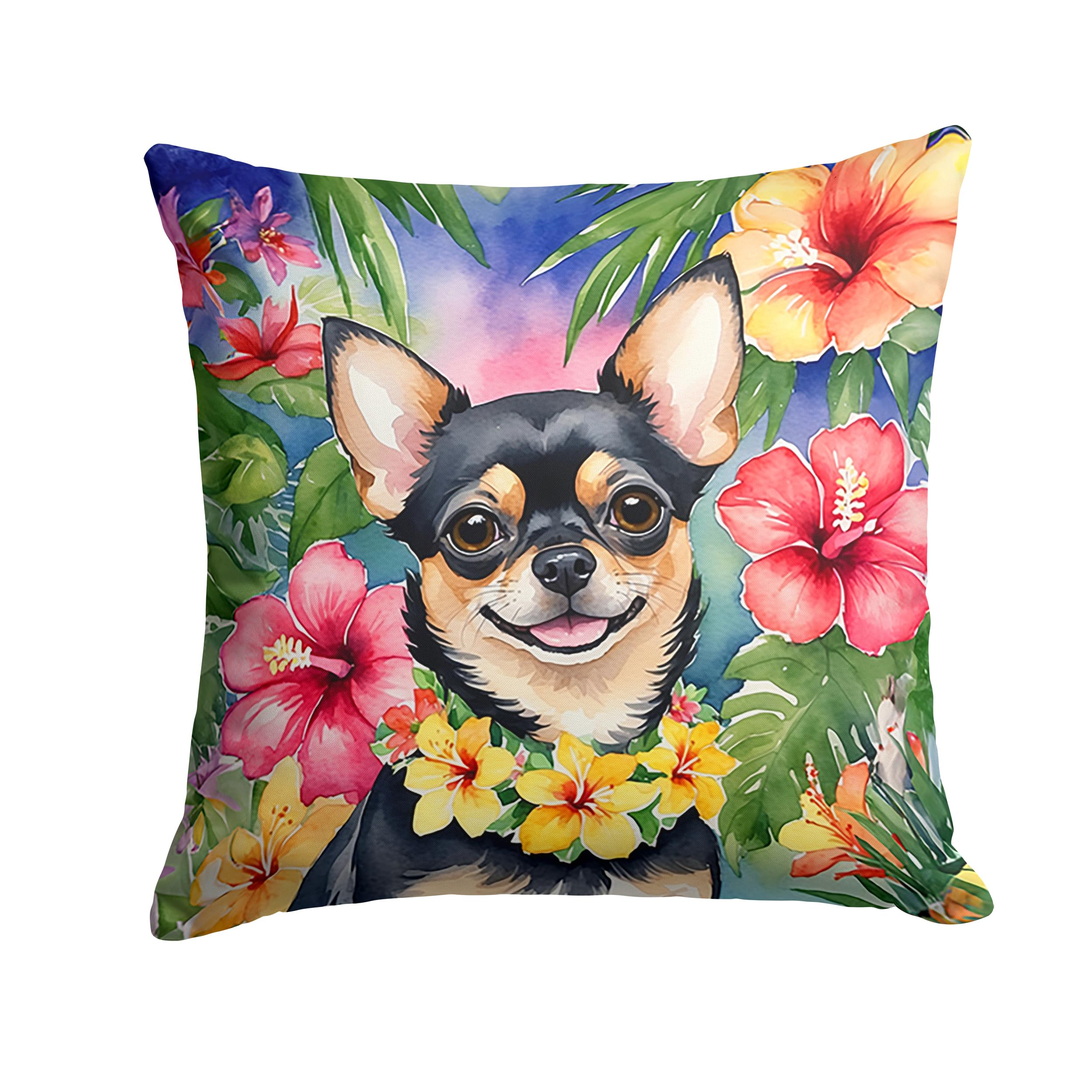 Chihuahua Luau Throw Pillow