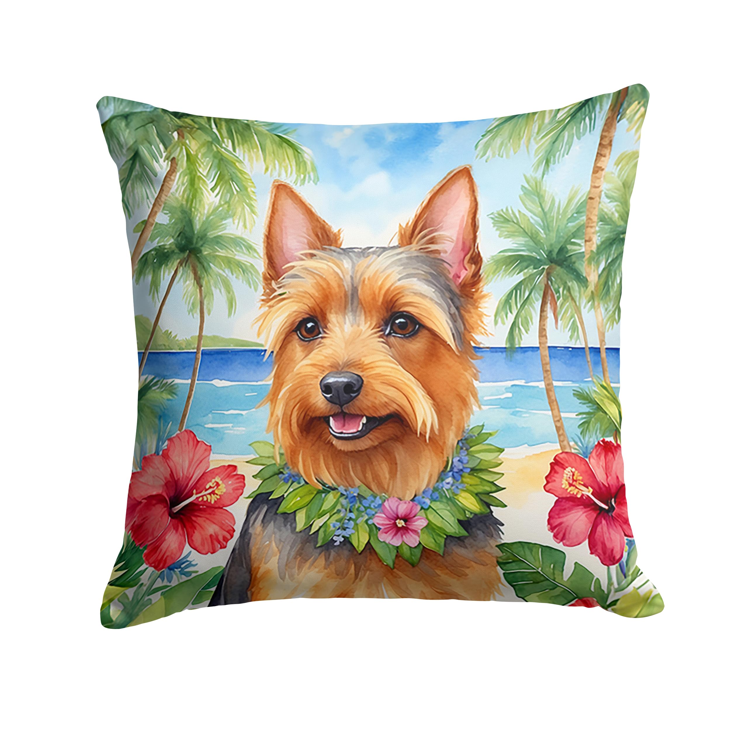 Australian Terrier Luau Throw Pillow