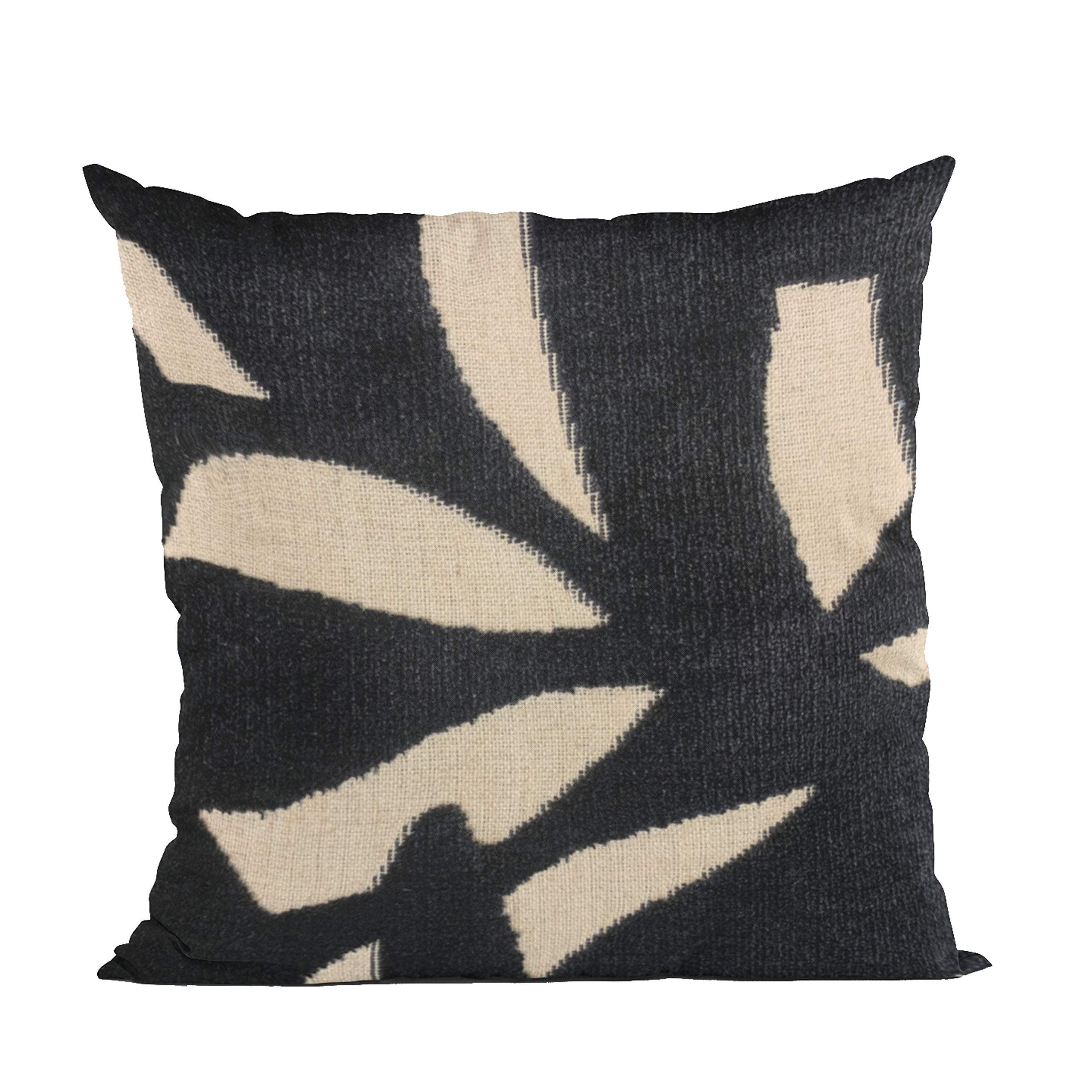 Plutus Brands Black Plutus Palm Floral Luxury Throw Pillow 26 in x 26in, Double Sided 26 x 26”