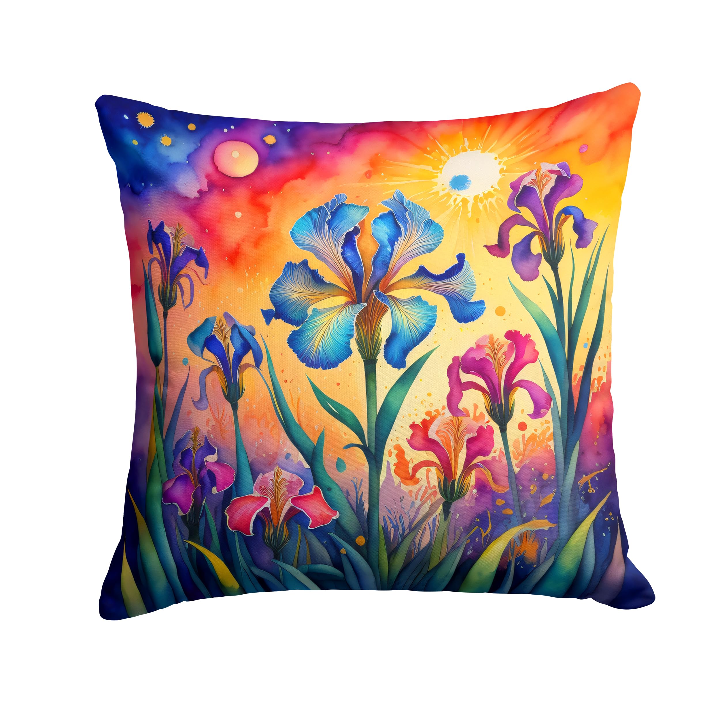 Colorful Iris Throw Pillow