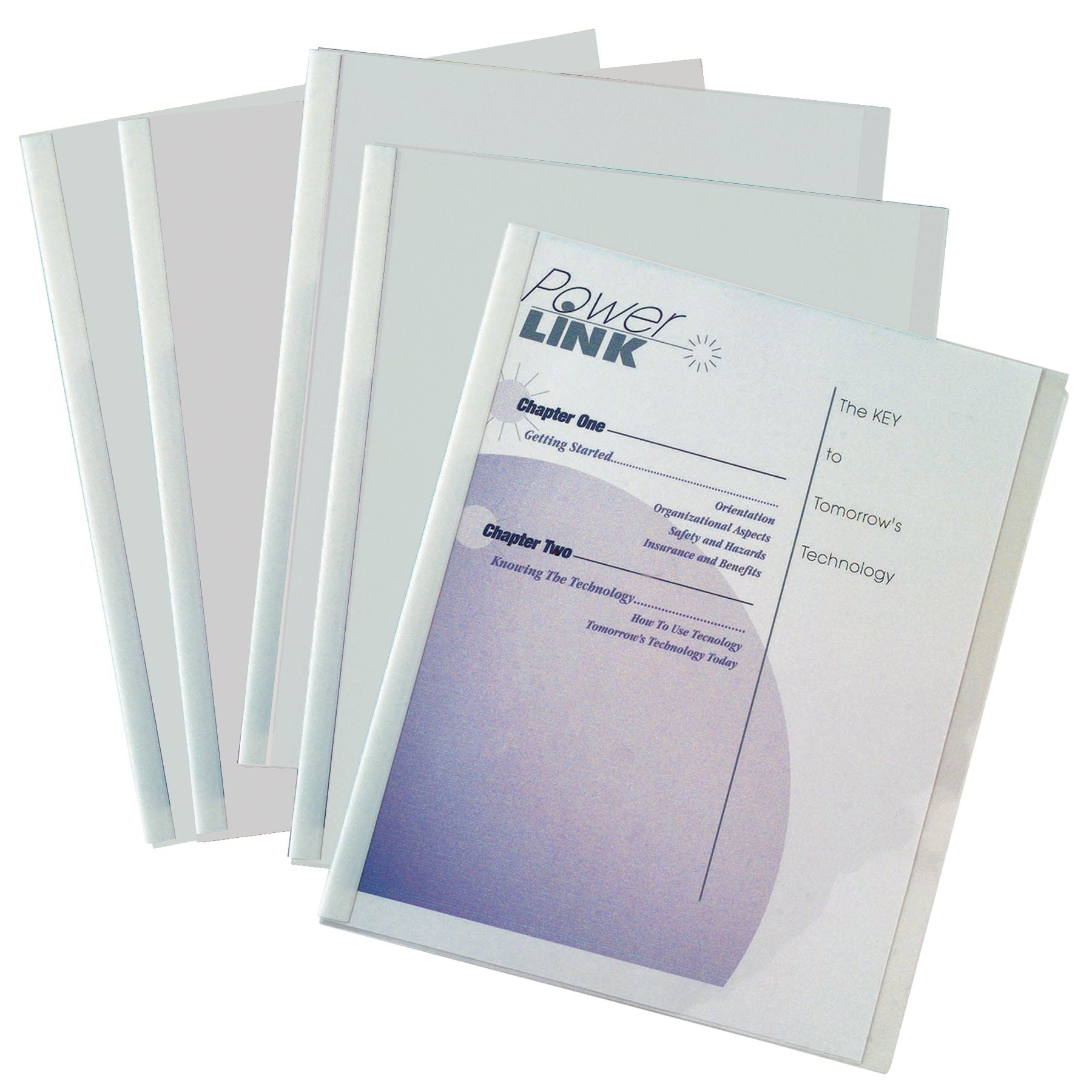 C-Line Report Covers With Binding Bars, Economy Clear Plastic, White Bars, 8.5 X 11 Inches, 50 Per Box (32457)