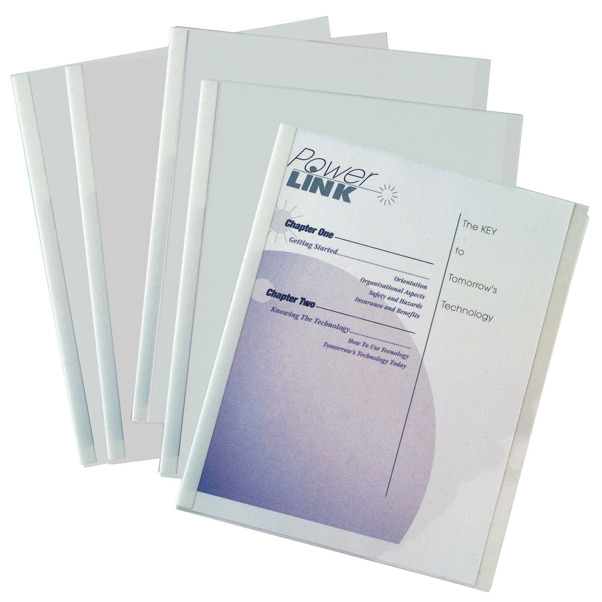 C-Line Report Covers With Binding Bars, Economy Clear Plastic, White Bars, 8.5 X 11 Inches, 50 Per Box (32457)