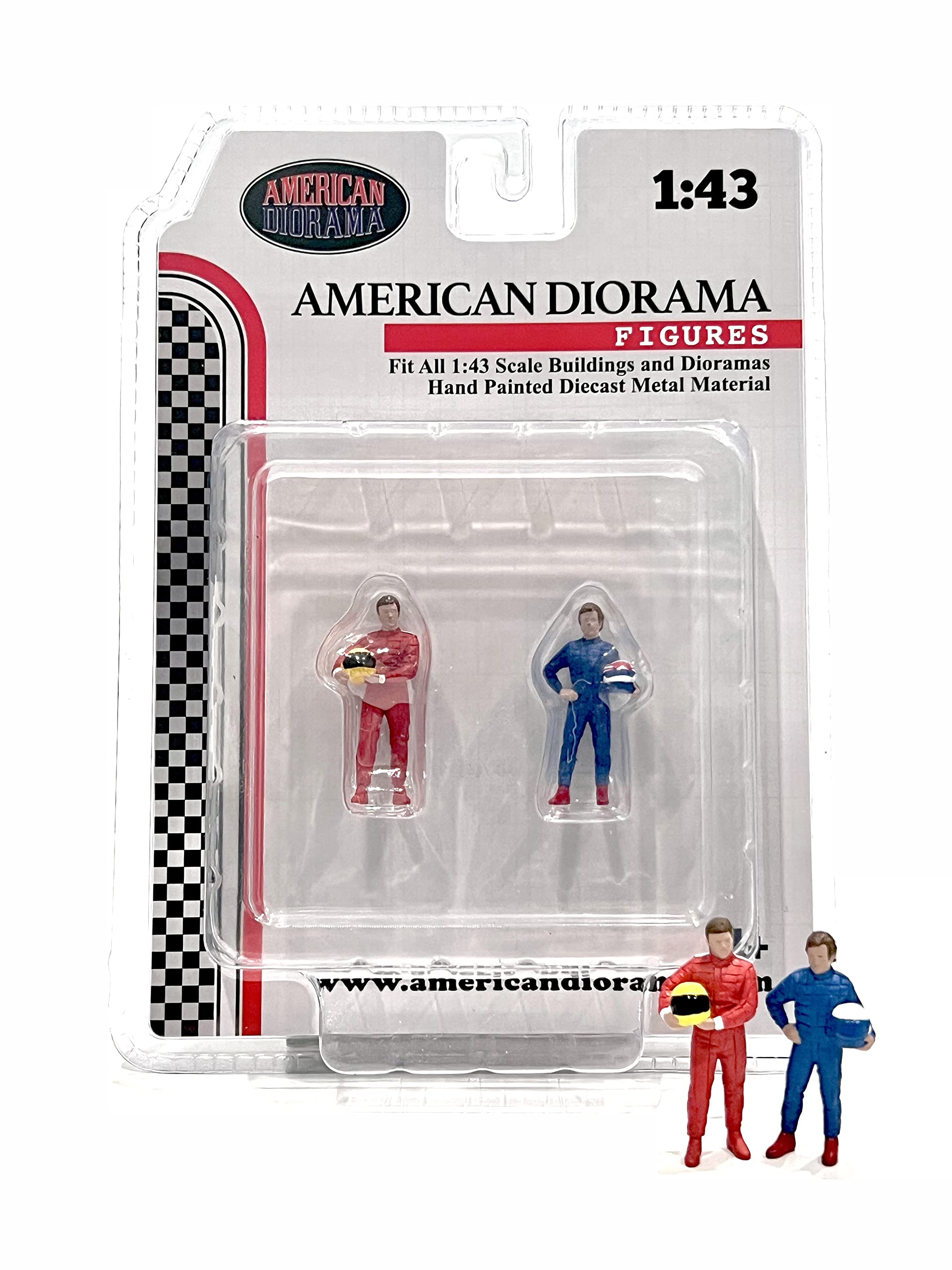 Racing Legends 80s Set of 2 Diecast Figures for 1/43 Scale Models by American Diorama