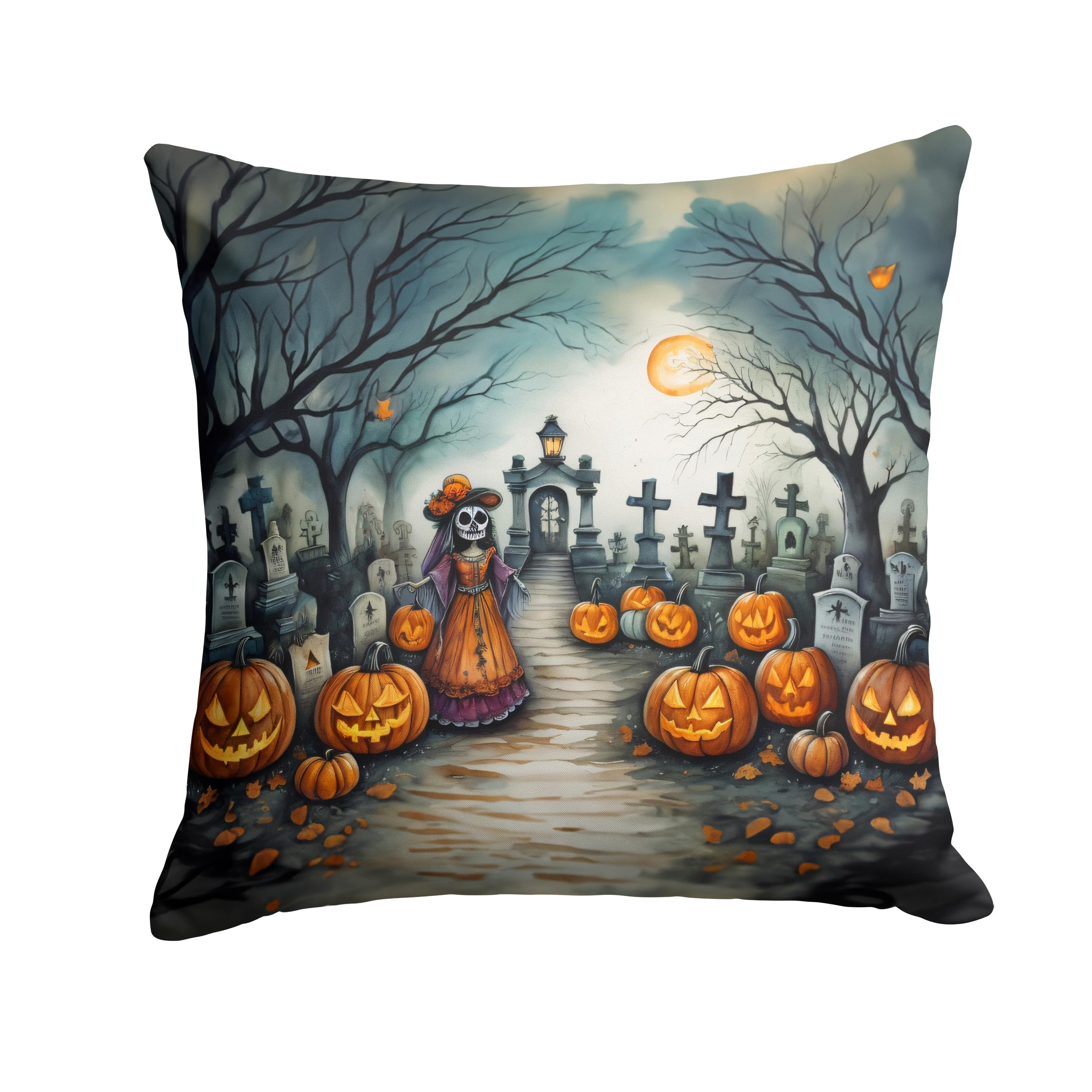 La Catrina Skeleton Spooky Halloween Throw Pillow