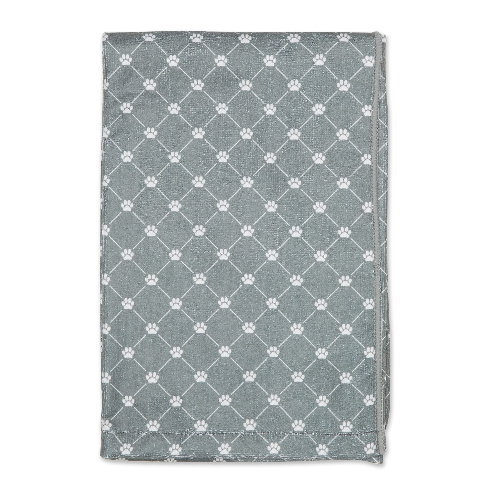 Bone Dry Pet Grooming Towel Collection Absorbent Microfiber X-Large, 41X23.5, Trellis Gray
