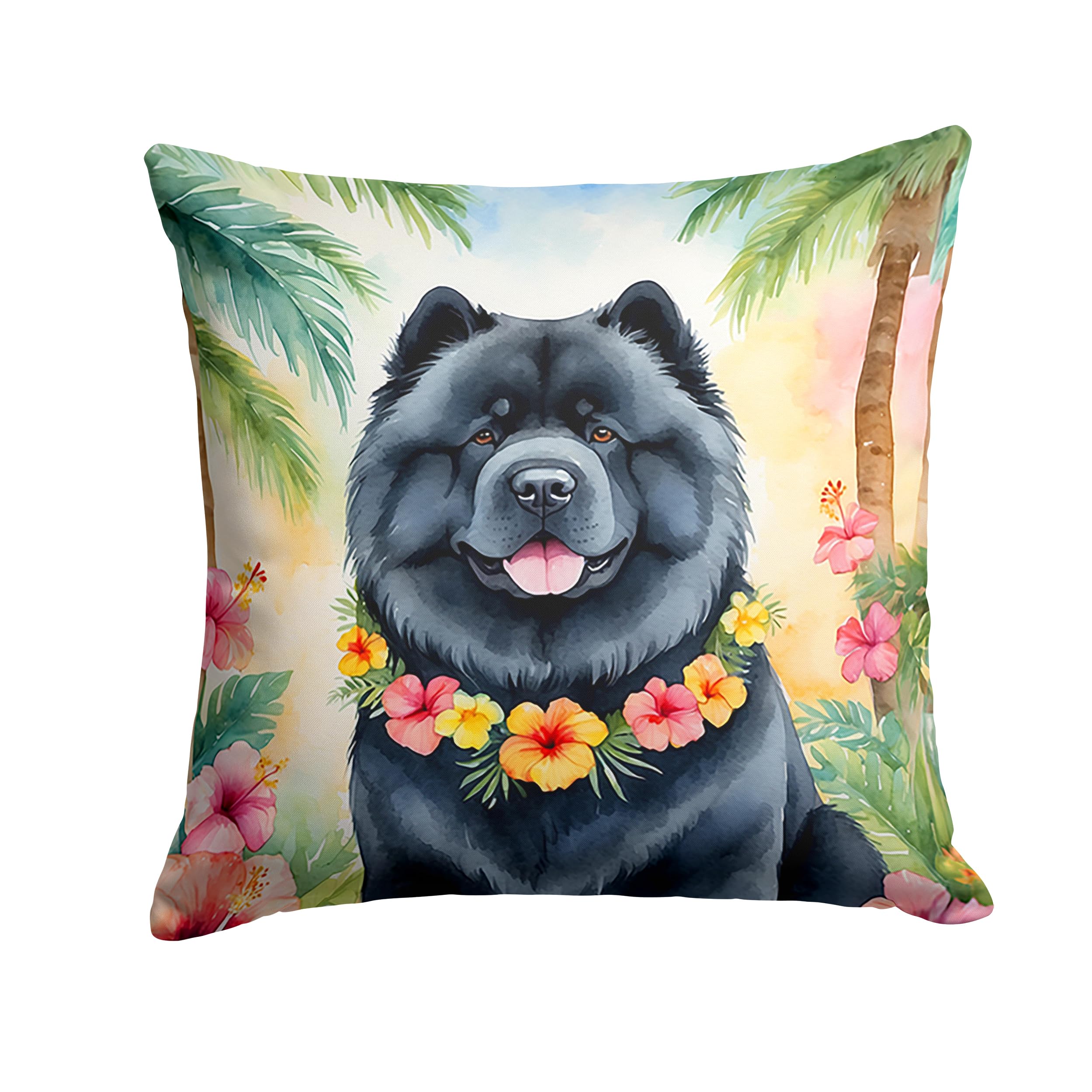 Chow Chow Luau Throw Pillow