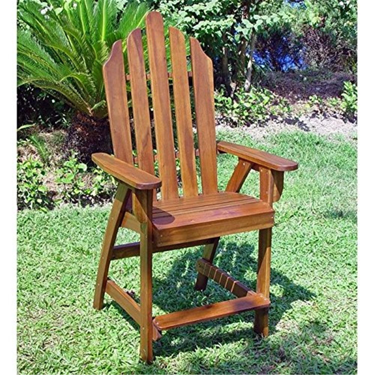 Wood Adirondack Bar Chair -Brown