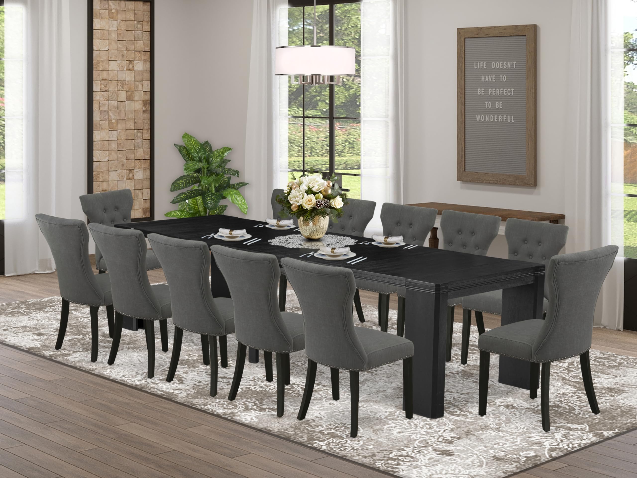 13-piece Modern Dining Room Table Set a Rectangular Kitchen Table
