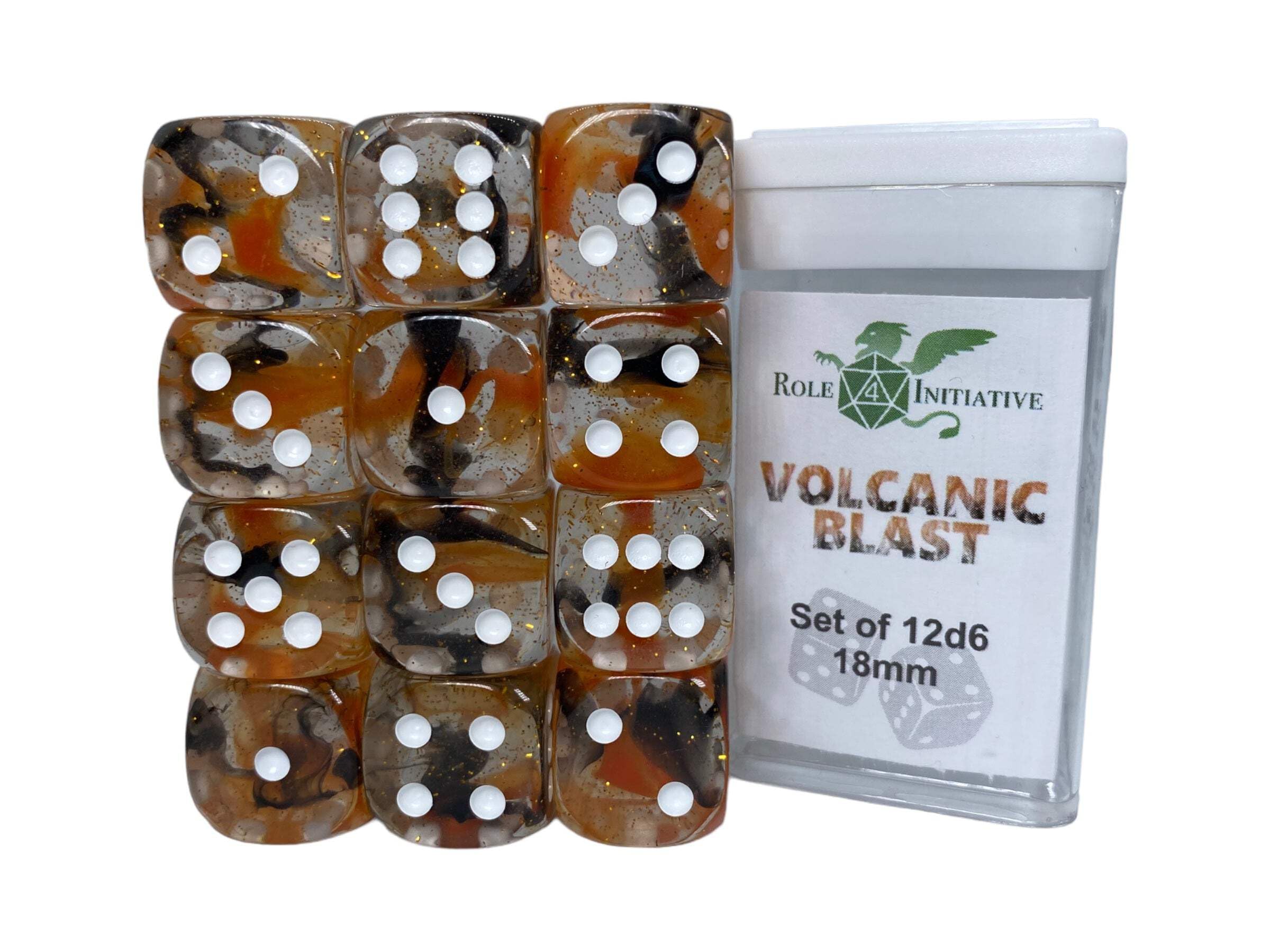 Role 4 Initiative d6 18mm Volcanic Blast w/White (12)