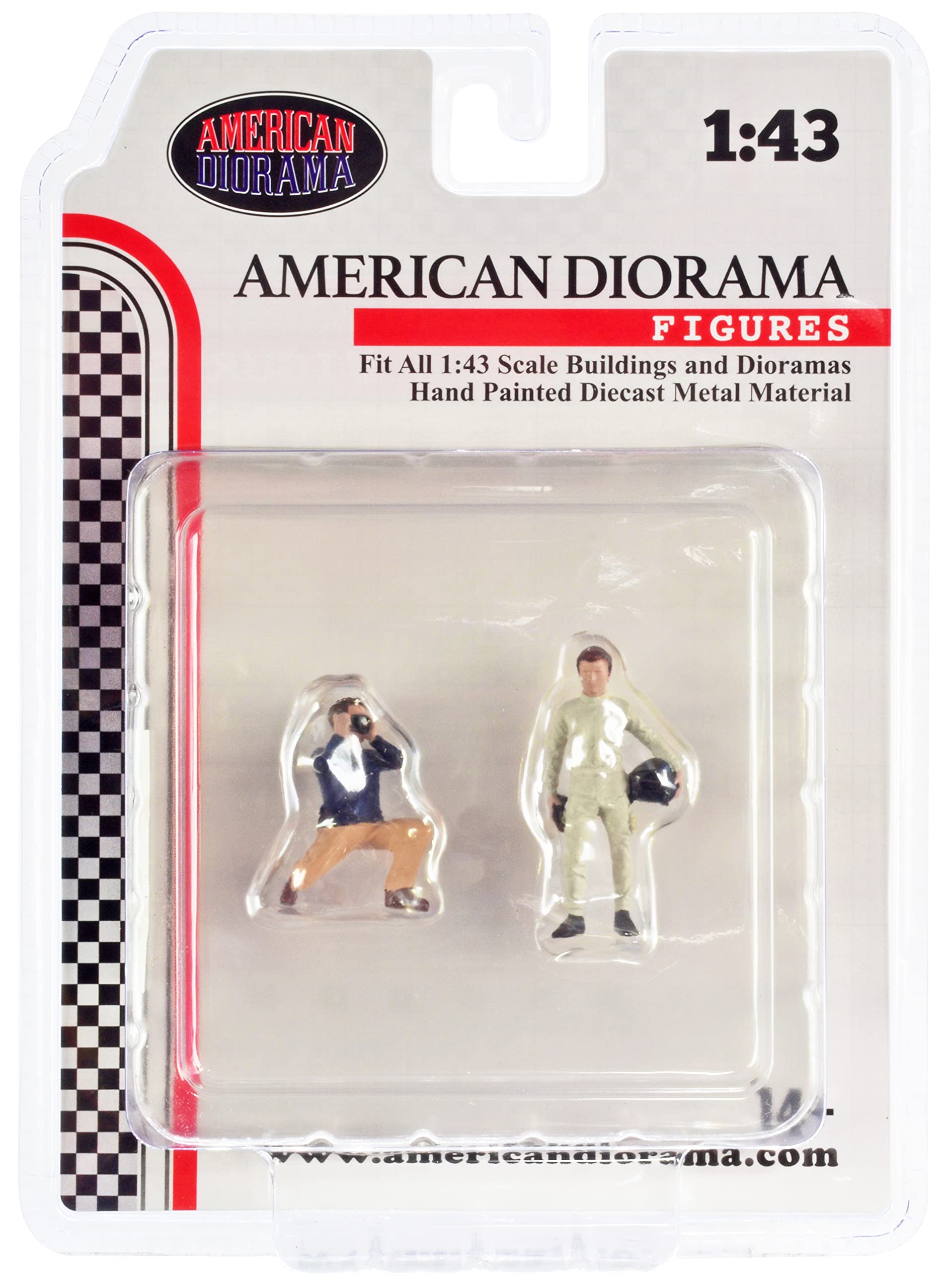 Race Day Two Diecast Figures Set 1 for 1/43 Scale Models by American Diorama